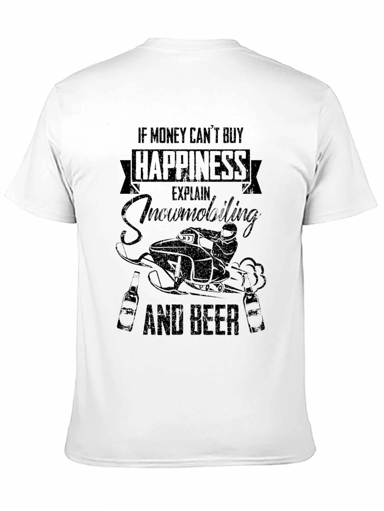 Snowmobiling and Beer Graphic T-Shirt