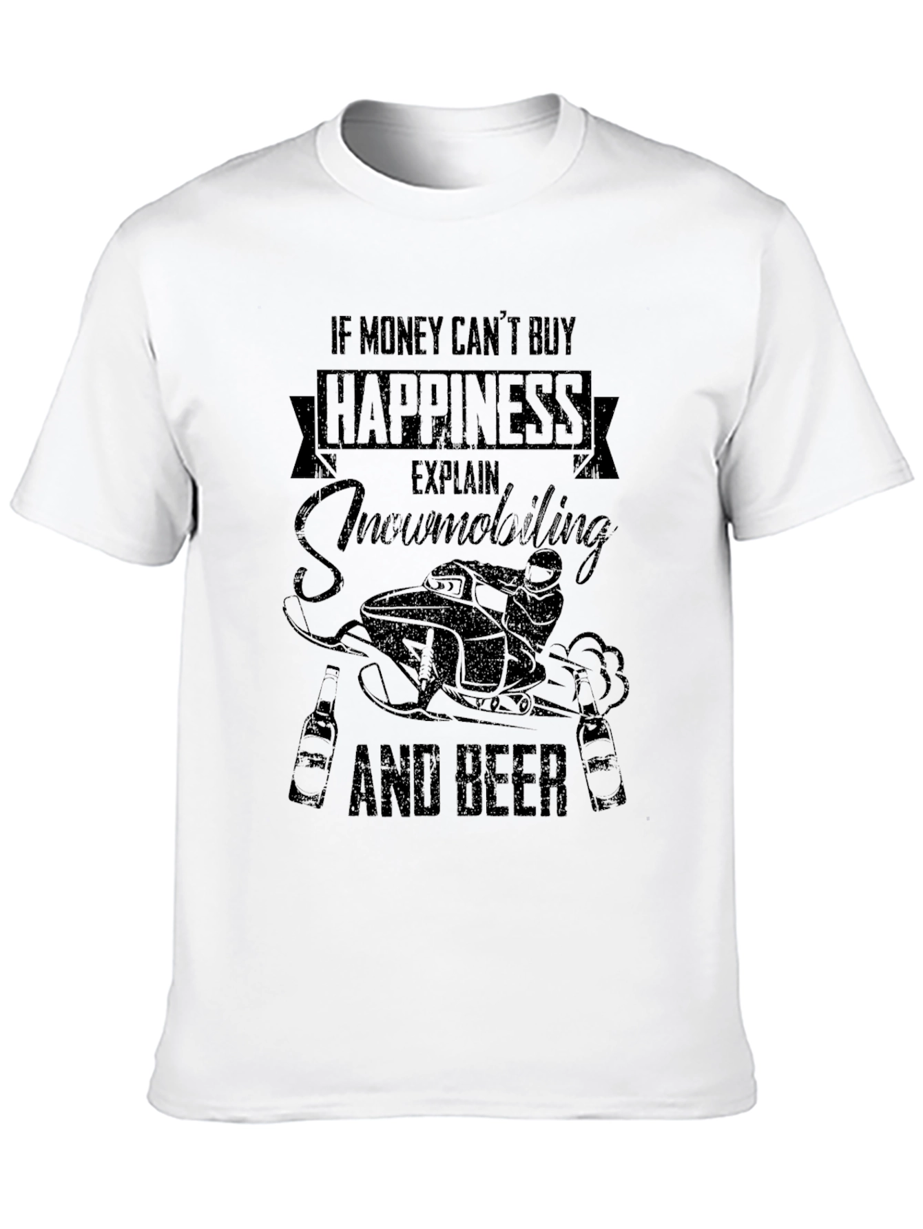 Snowmobiling and Beer Graphic T-Shirt