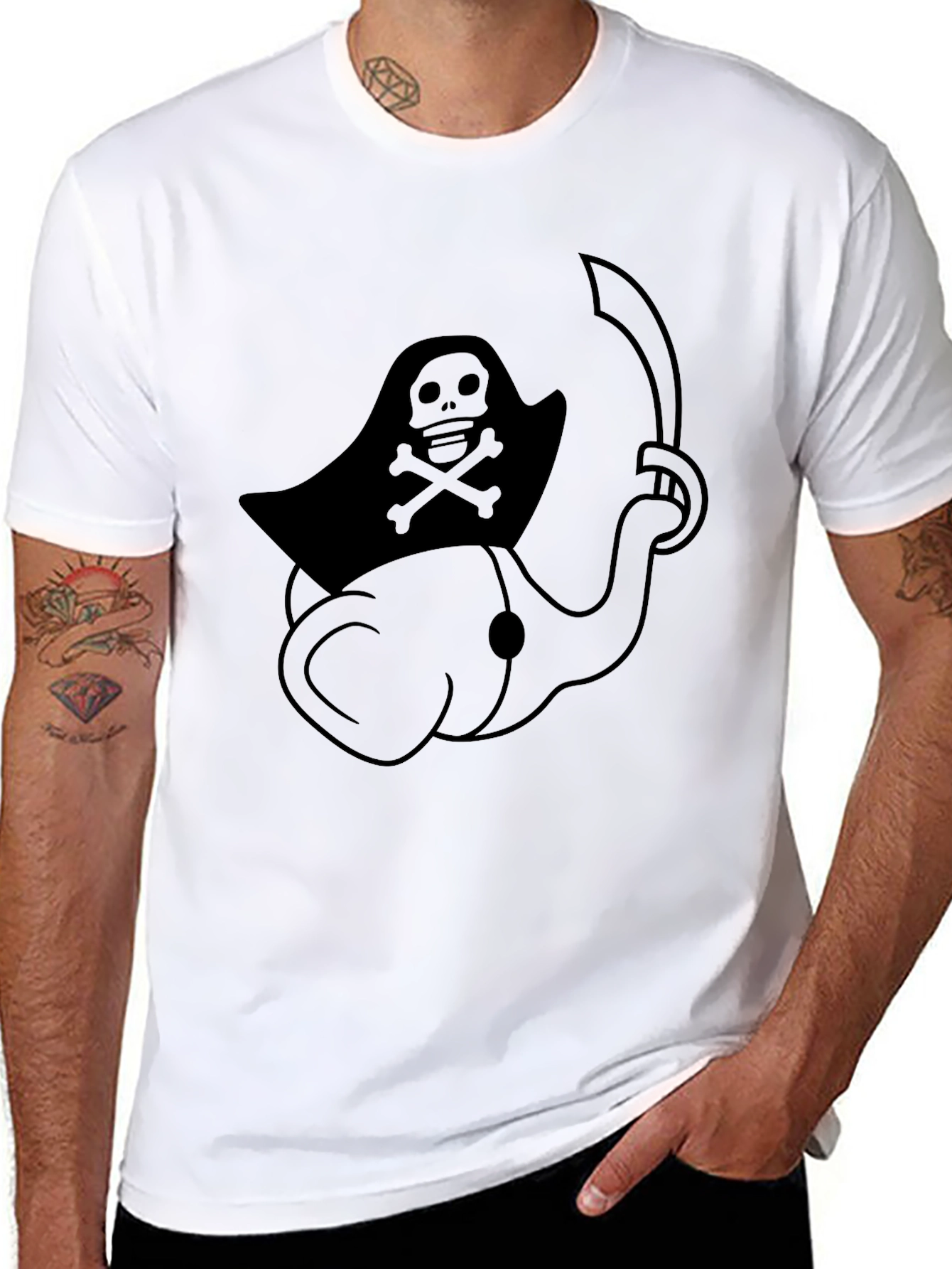Pirate Elephant Black T-Shirt
