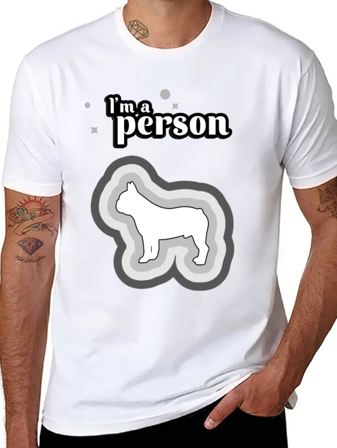 Im a Person Dog T-Shirt - Black Cotton
