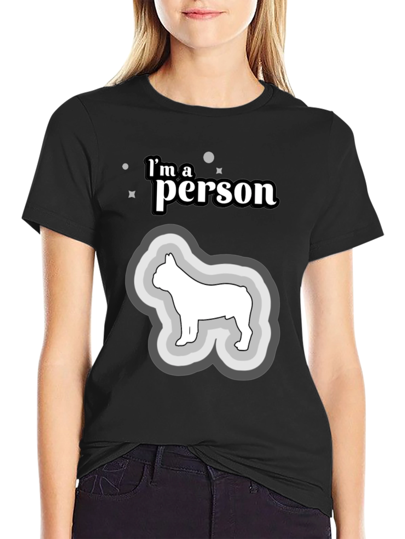 Im a Person Dog T-Shirt - Black Cotton