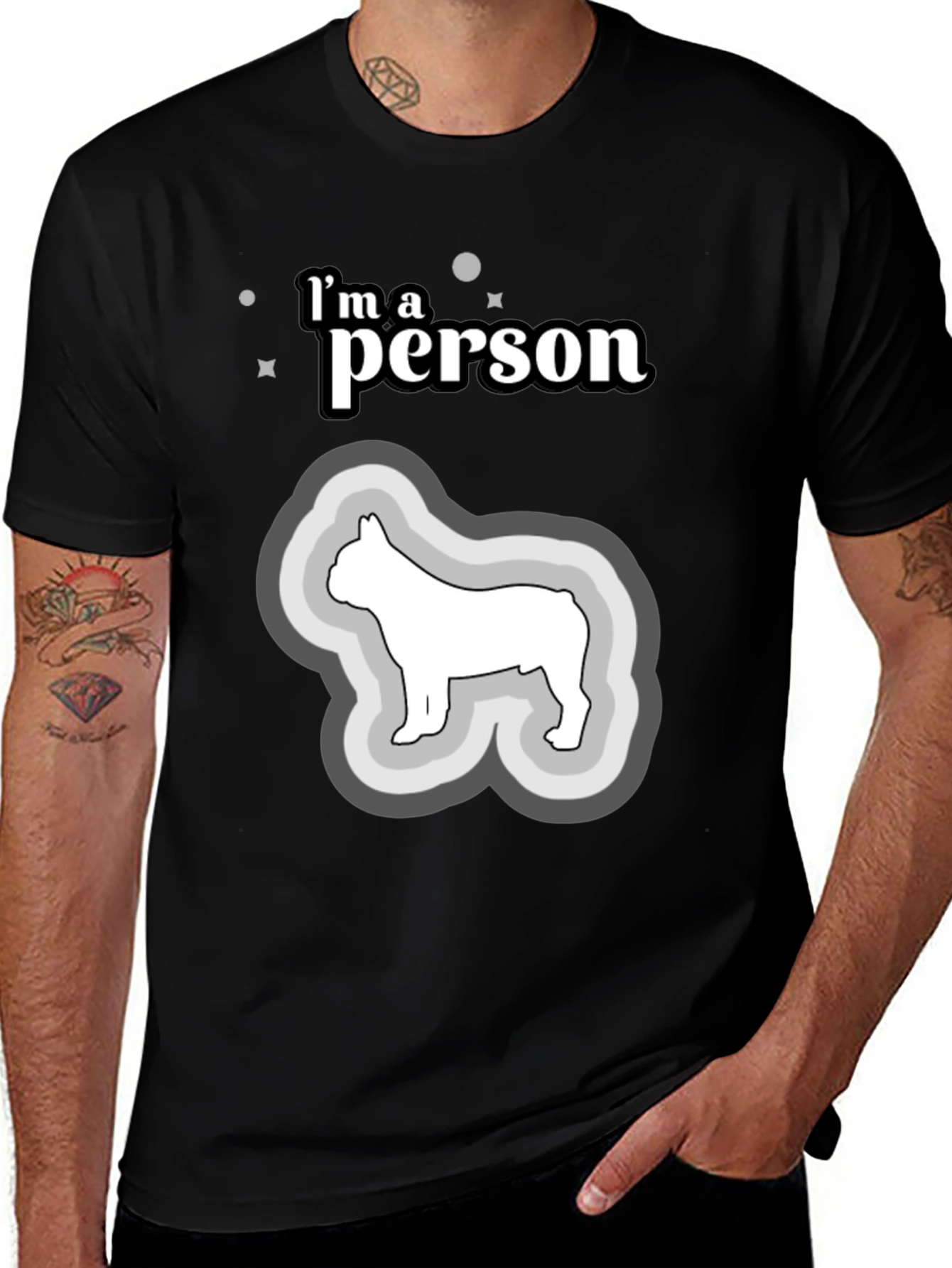 Im a Person Dog T-Shirt - Black Cotton