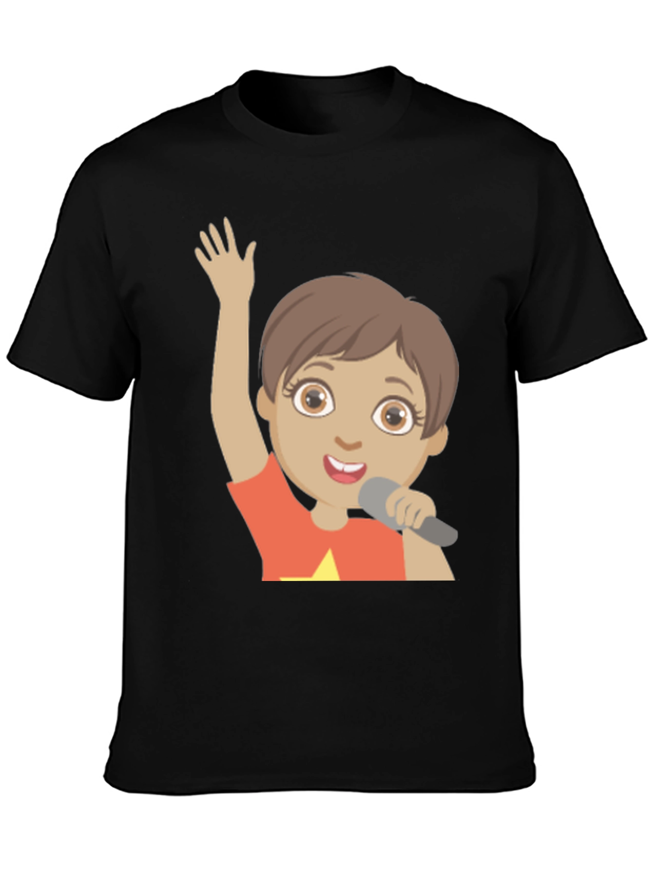 Cartoon Character Graphic Print Black T-Shirt