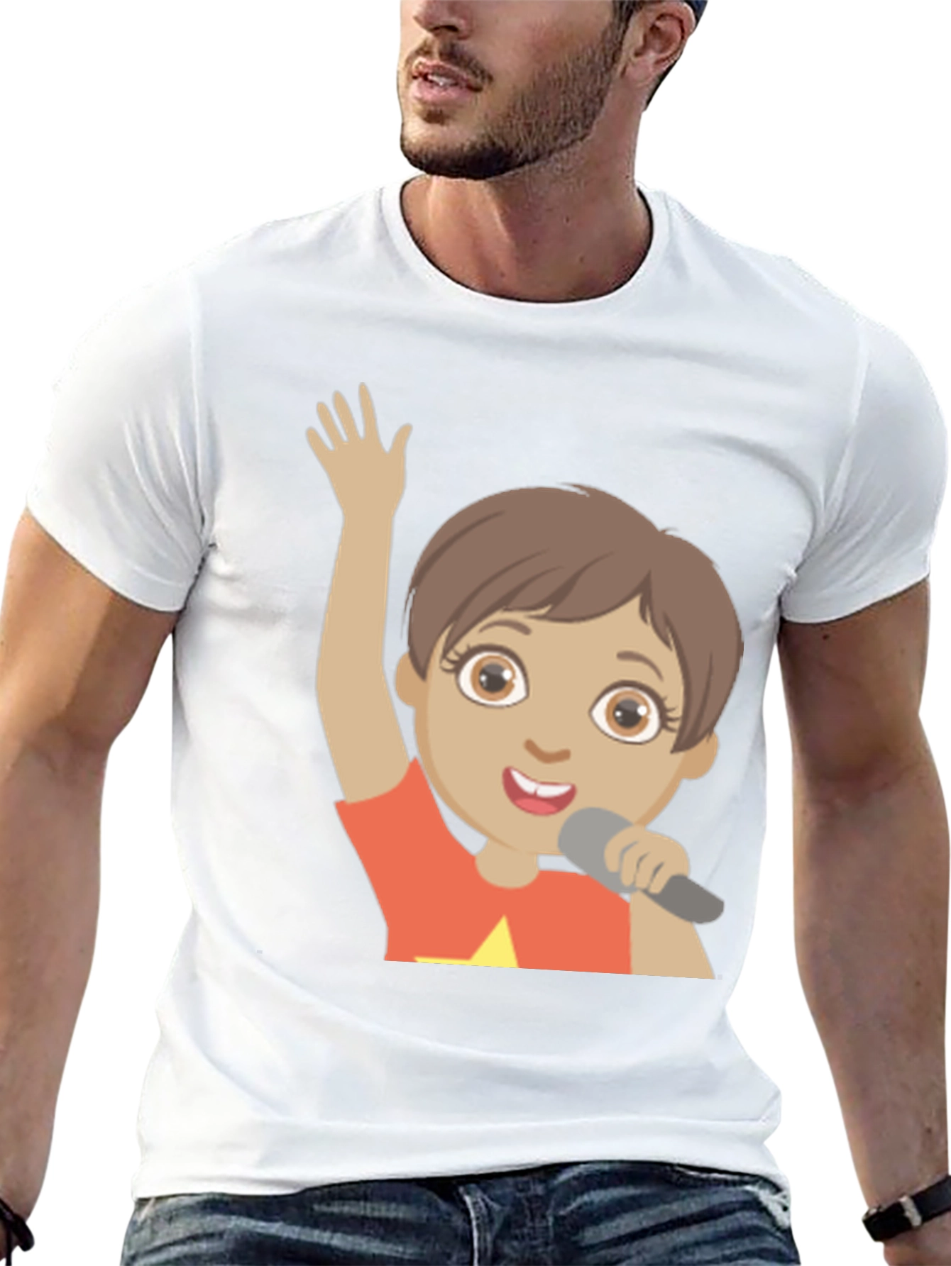 Cartoon Character Graphic Print Black T-Shirt
