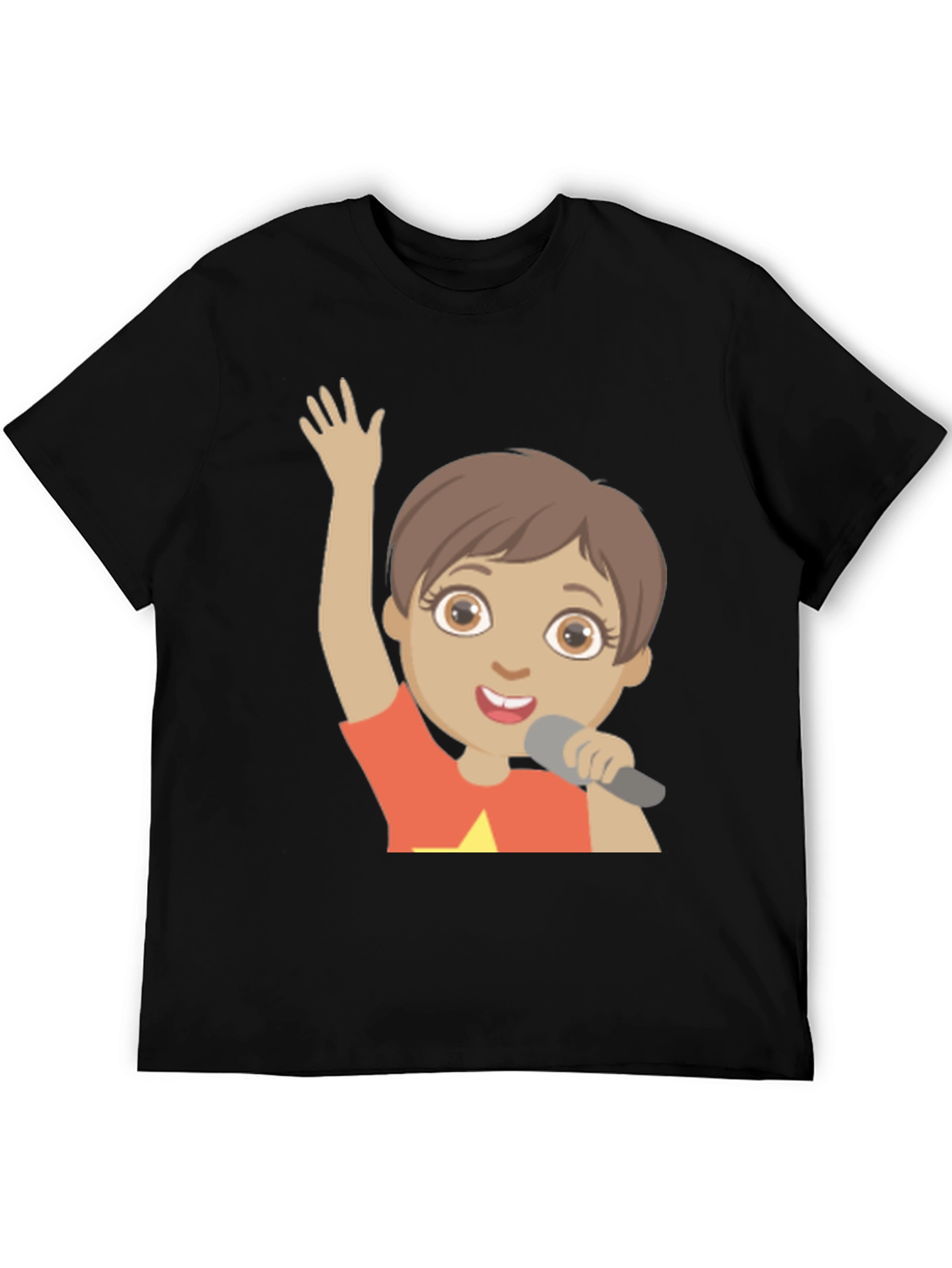 Cartoon Character Graphic Print Black T-Shirt