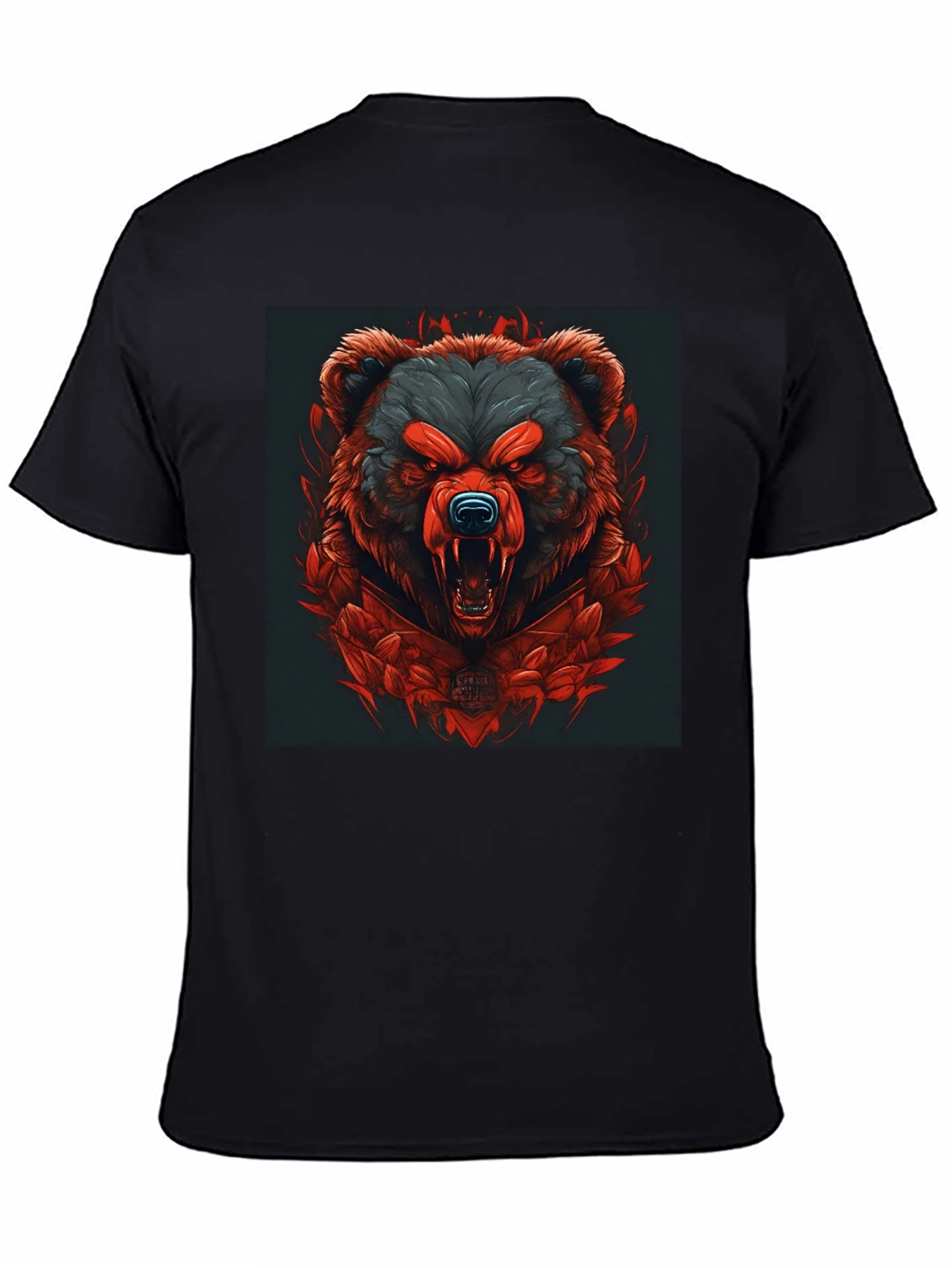 Raging Bear Graphic Tee - Black Cotton T-Shirt
