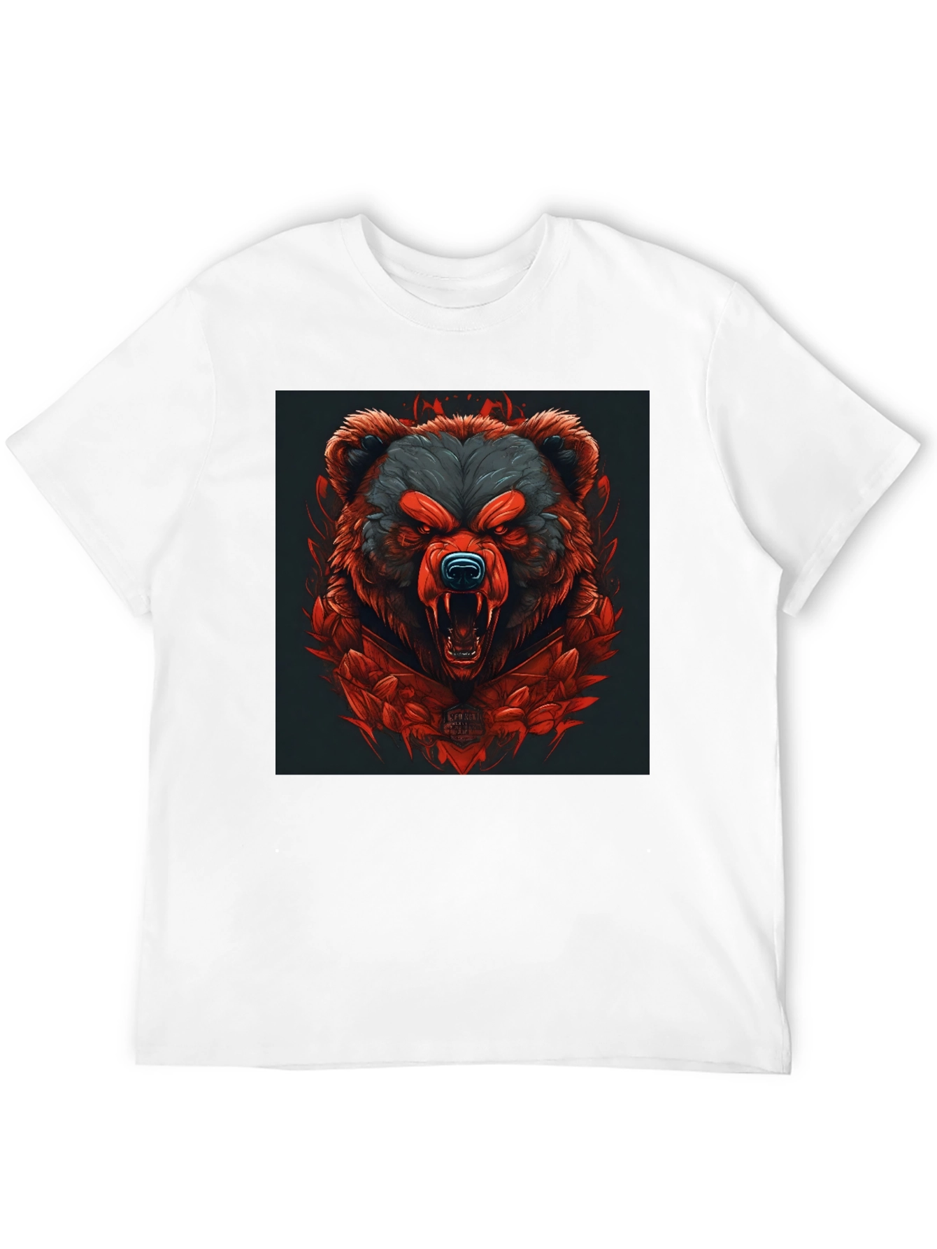 Raging Bear Graphic Tee - Black Cotton T-Shirt