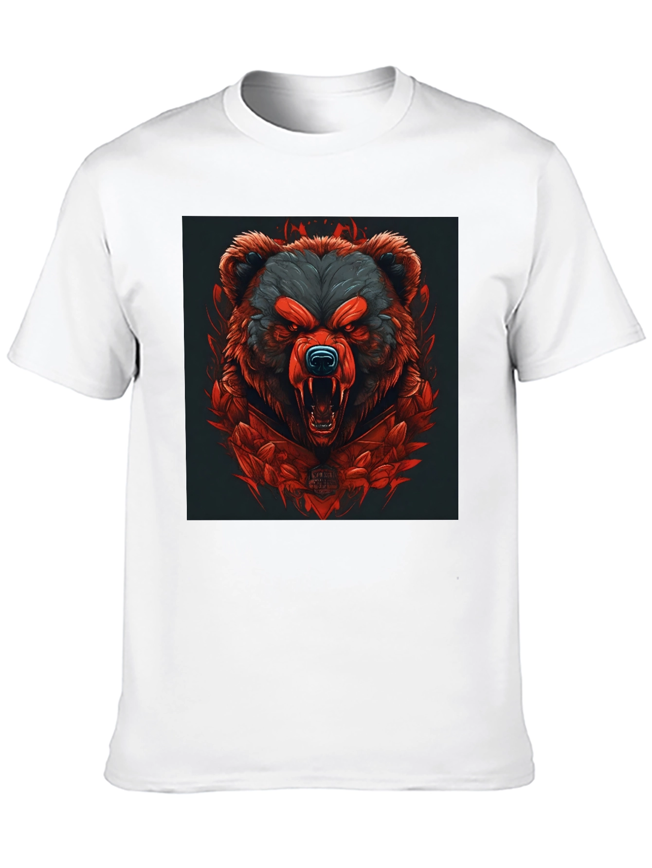 Raging Bear Graphic Tee - Black Cotton T-Shirt
