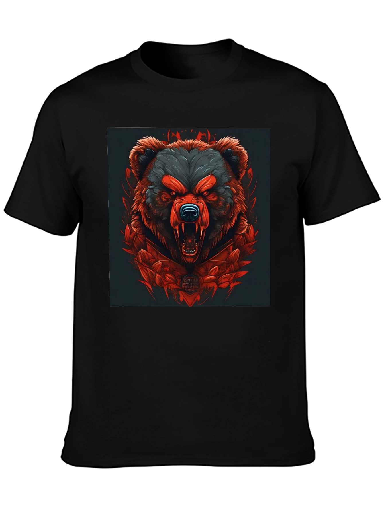 Raging Bear Graphic Tee - Black Cotton T-Shirt