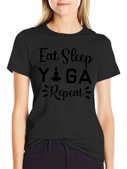 Eat Sleep Yoga Repeat Graphic T-Shirt