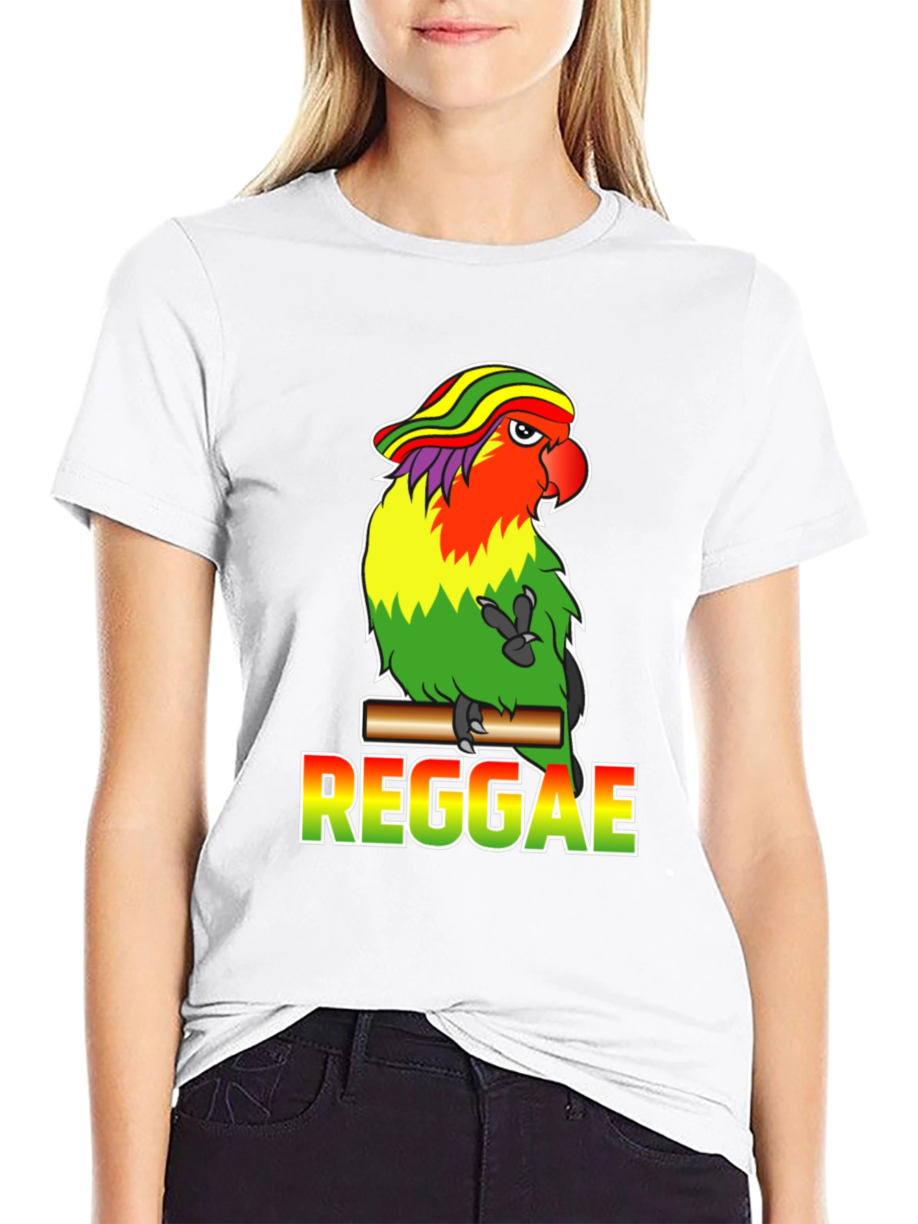 Reggae Parrot Graphic T-Shirt
