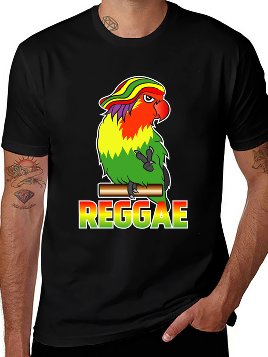 Reggae Parrot Graphic T-Shirt