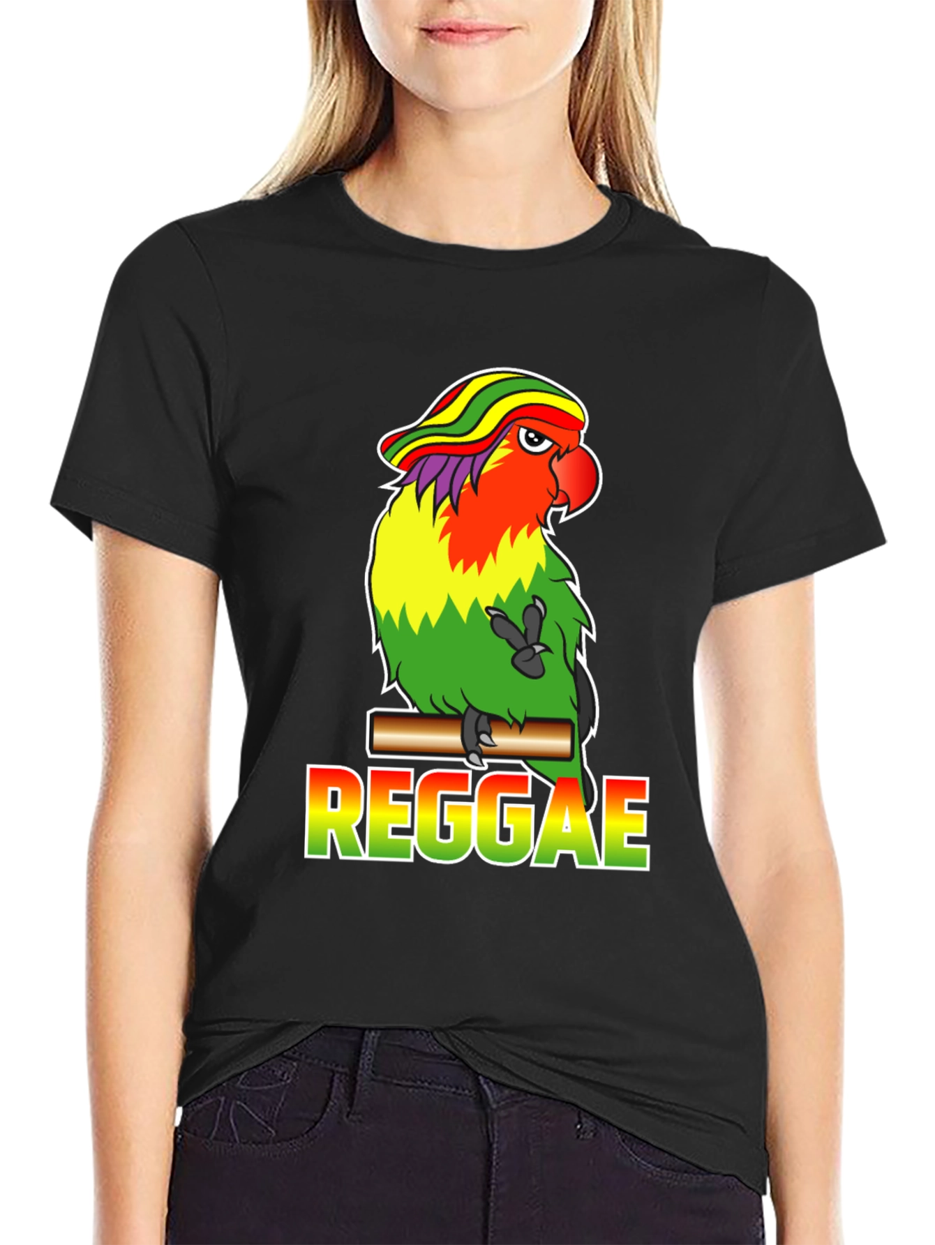 Reggae Parrot Graphic T-Shirt