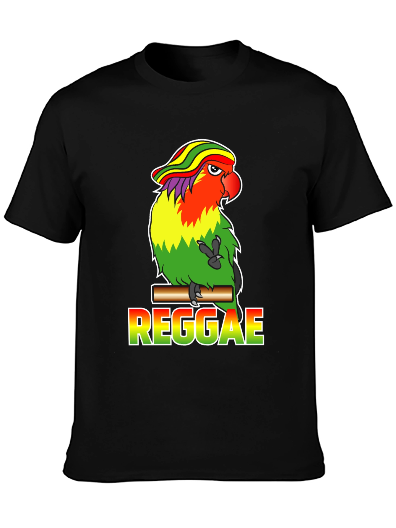 Reggae Parrot Graphic T-Shirt
