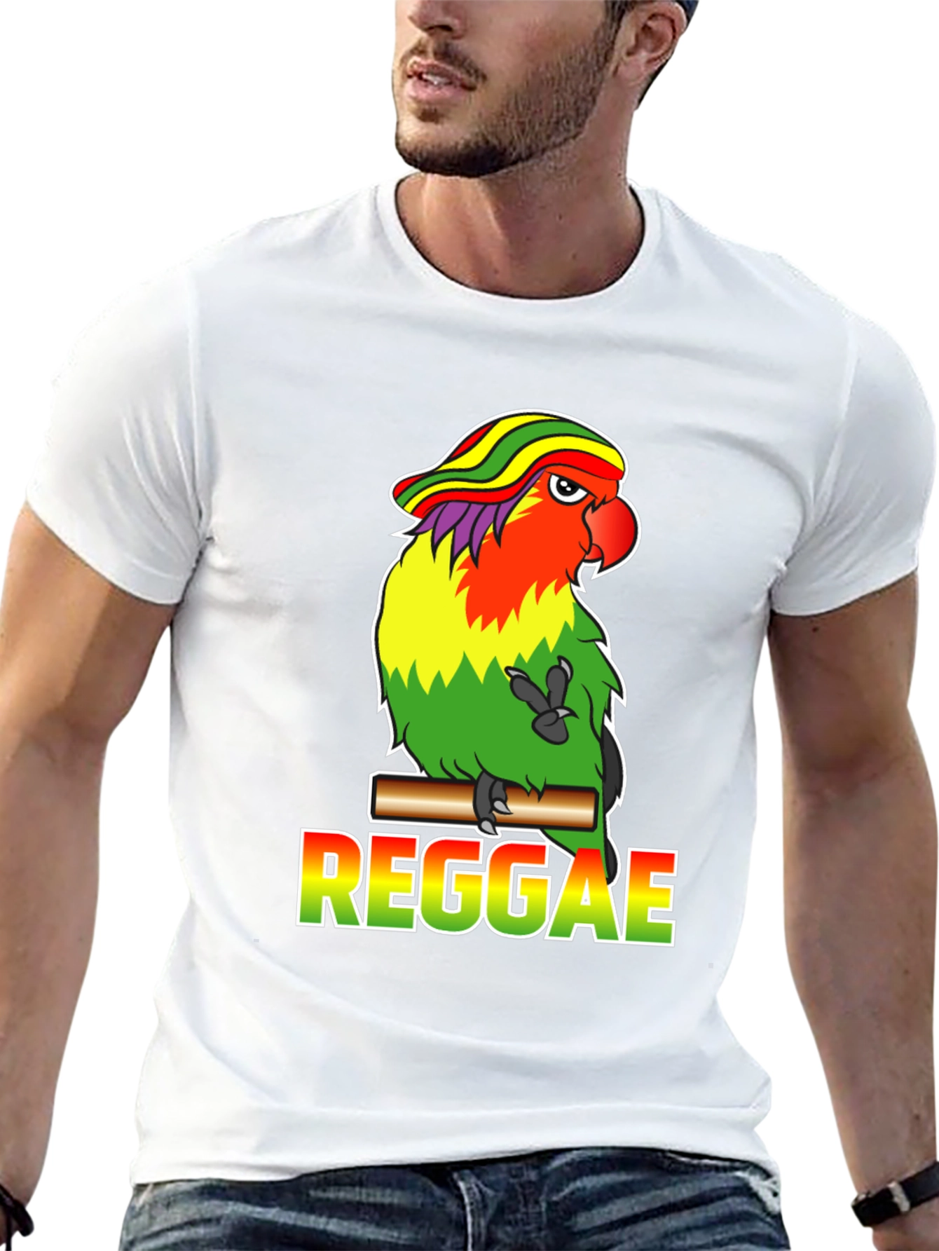 Reggae Parrot Graphic T-Shirt