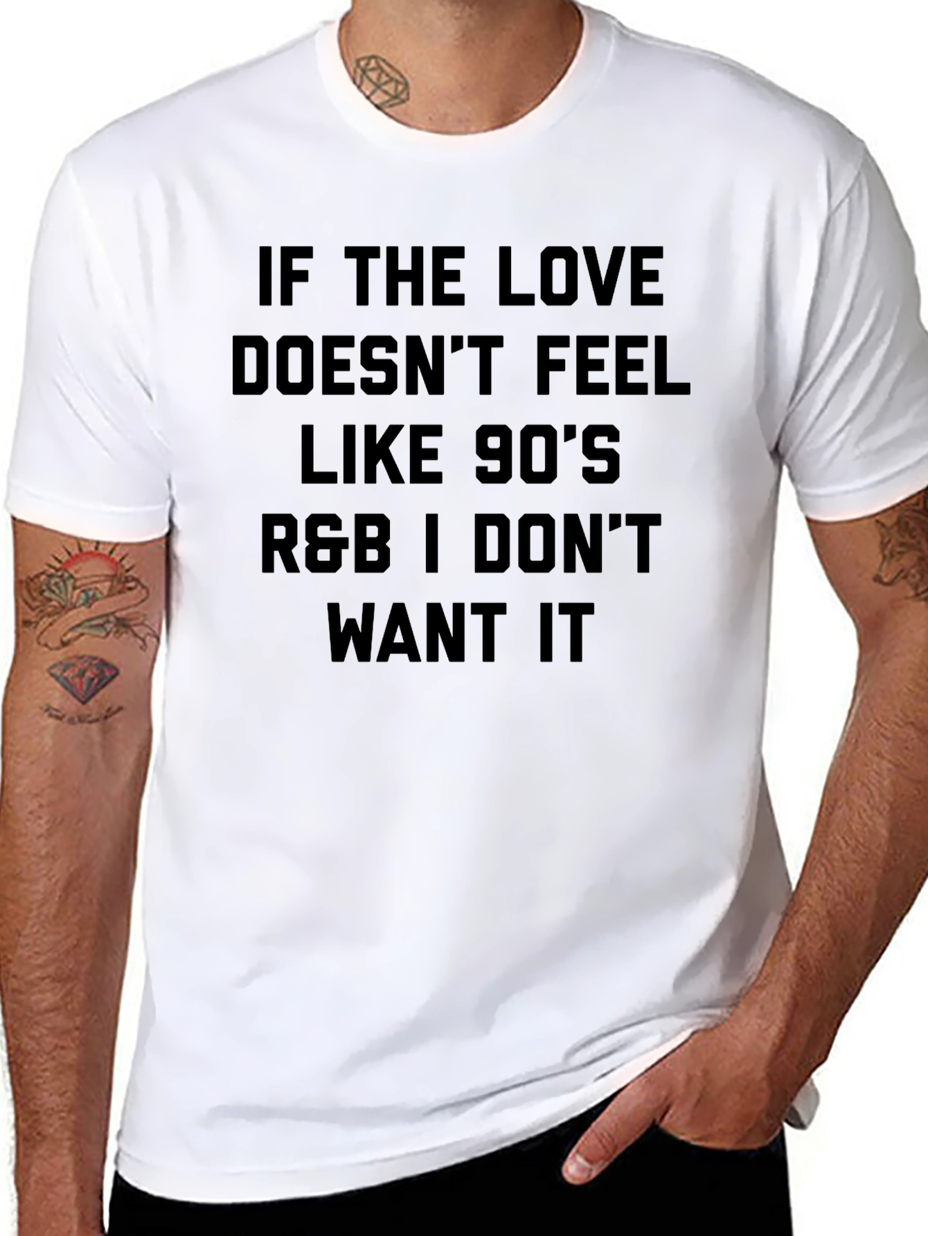 90s R&B Love T-Shirt - Black