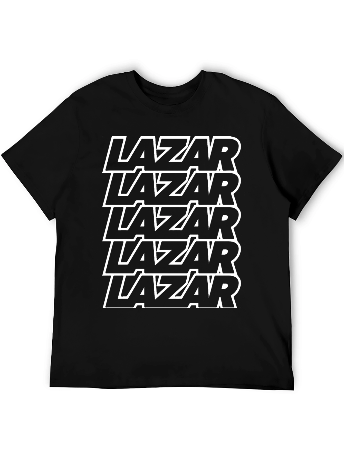 Lazar Text Graphic Print Black T-Shirt