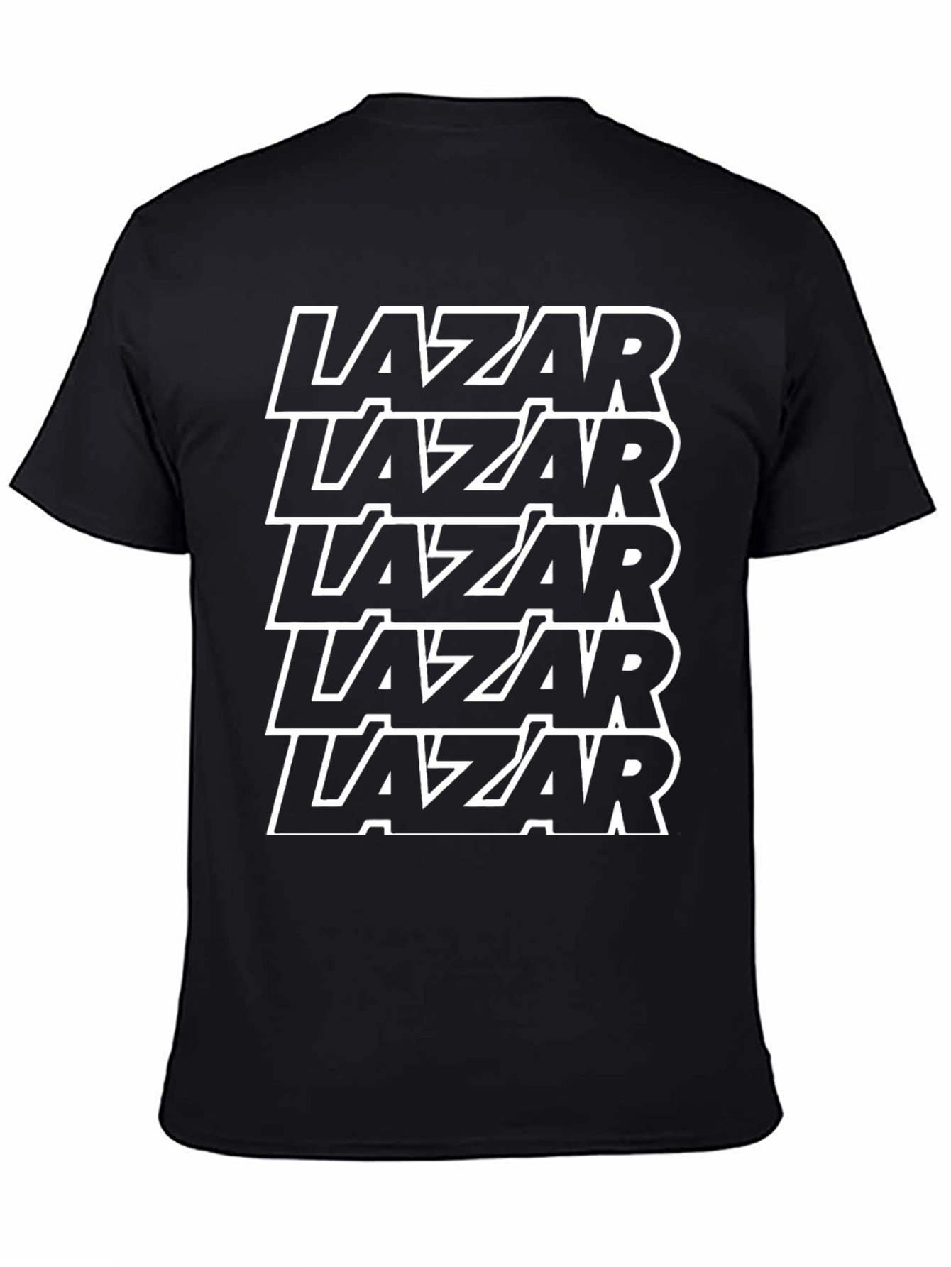 Lazar Text Graphic Print Black T-Shirt