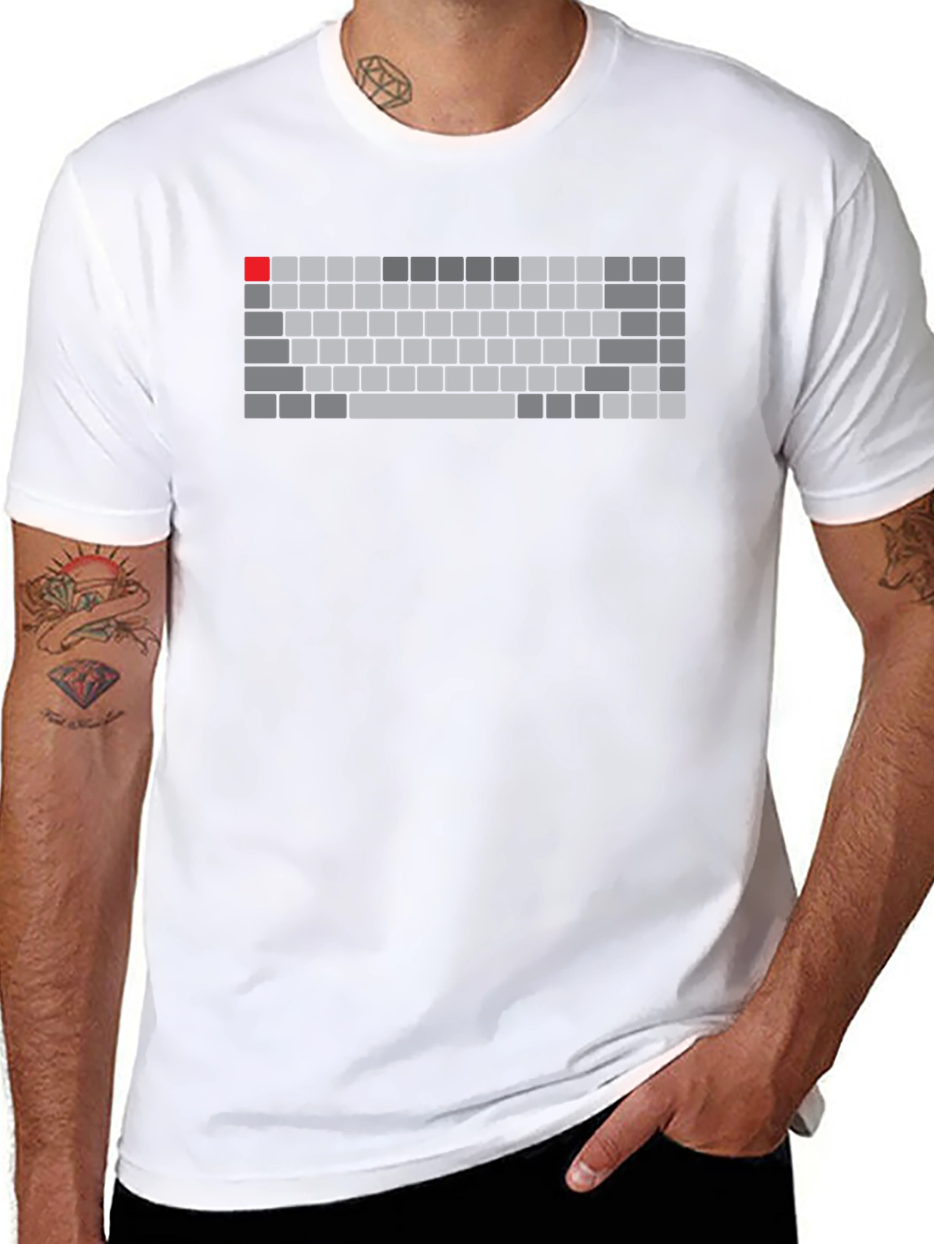 Keyboard Graphic Tee - Gamer Style Shirt