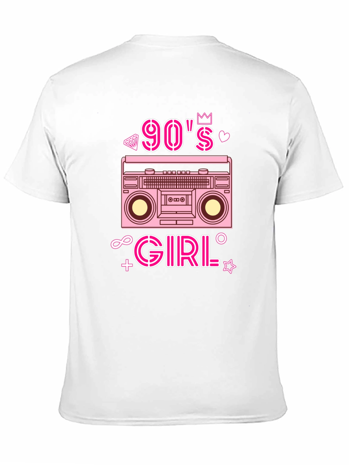 90s Girl Retro Boombox Graphic Tee - Black T-Shirt