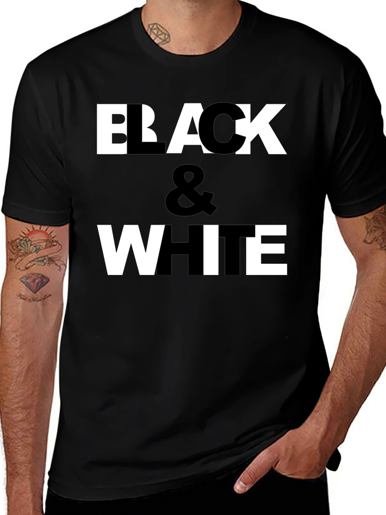 Black & White Graphic Print T-Shirt
