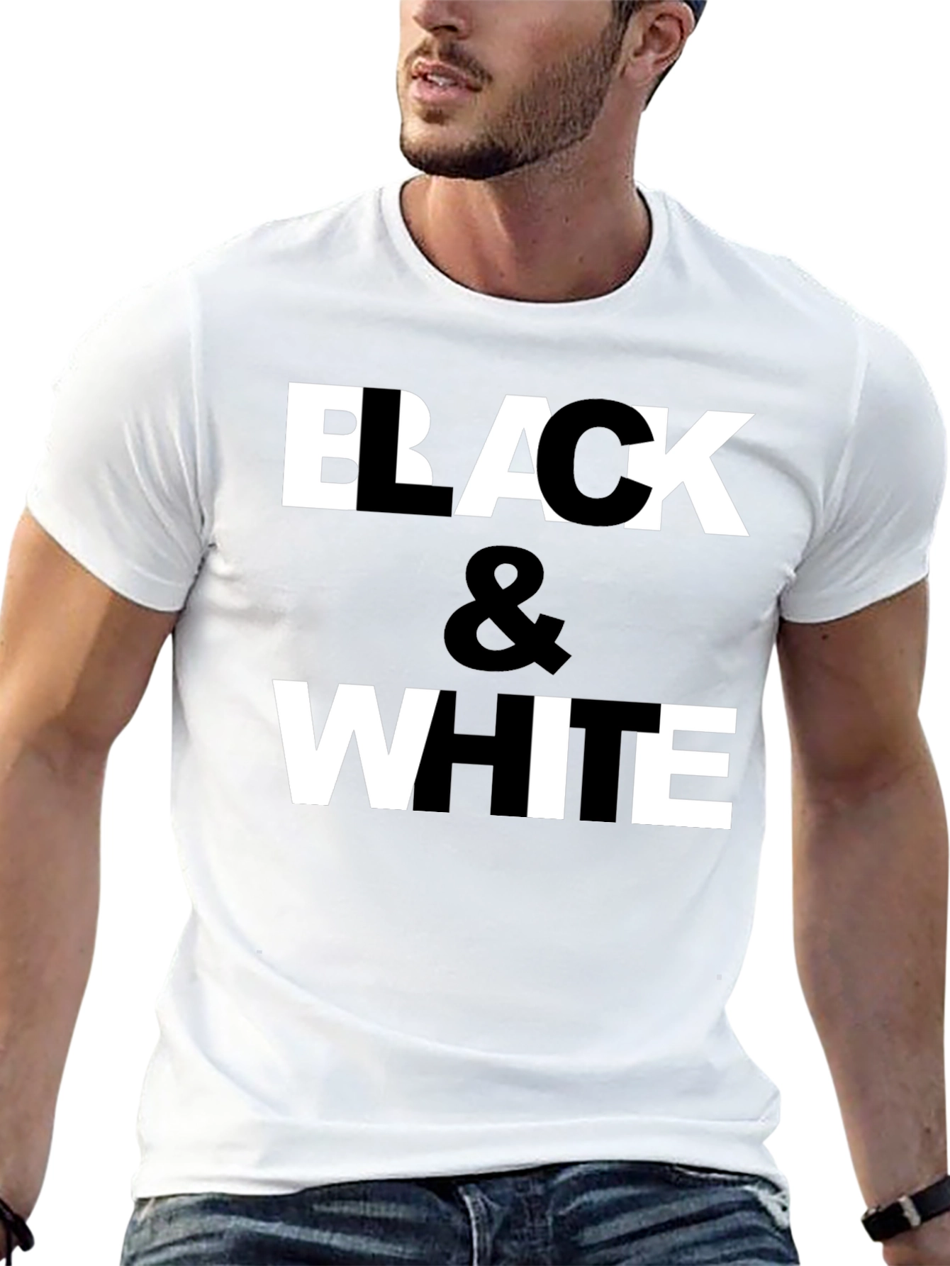 Black & White Graphic Print T-Shirt