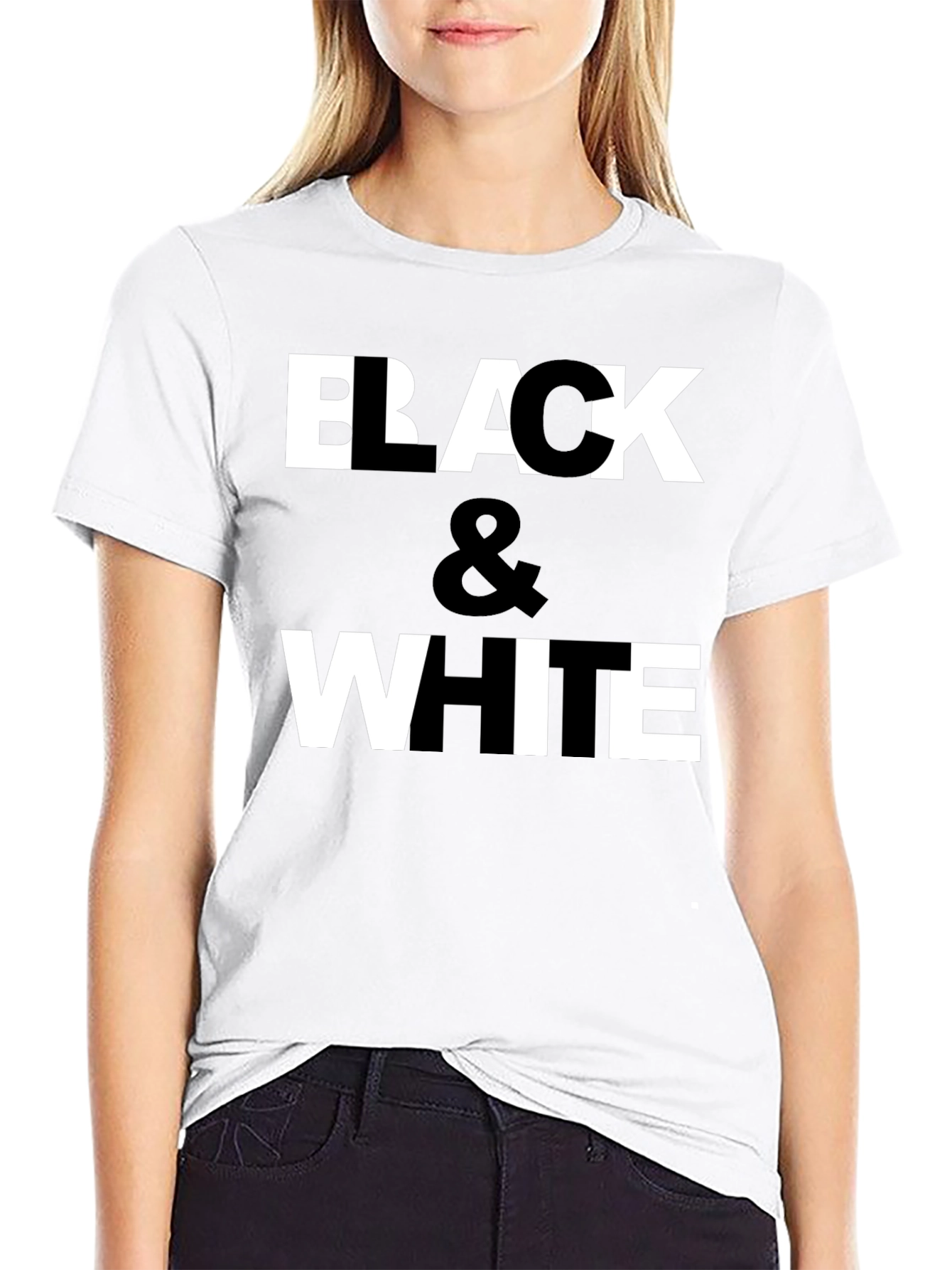 Black & White Graphic Print T-Shirt
