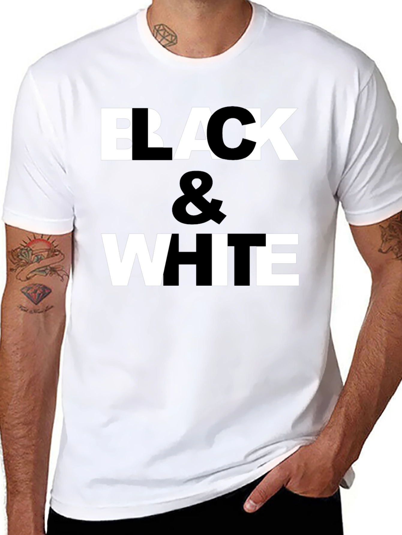 Black & White Graphic Print T-Shirt