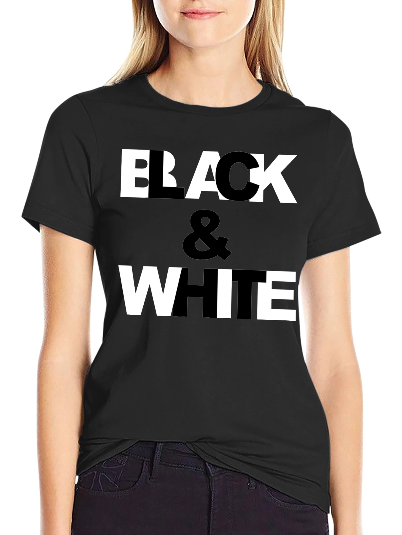 Black & White Graphic Print T-Shirt
