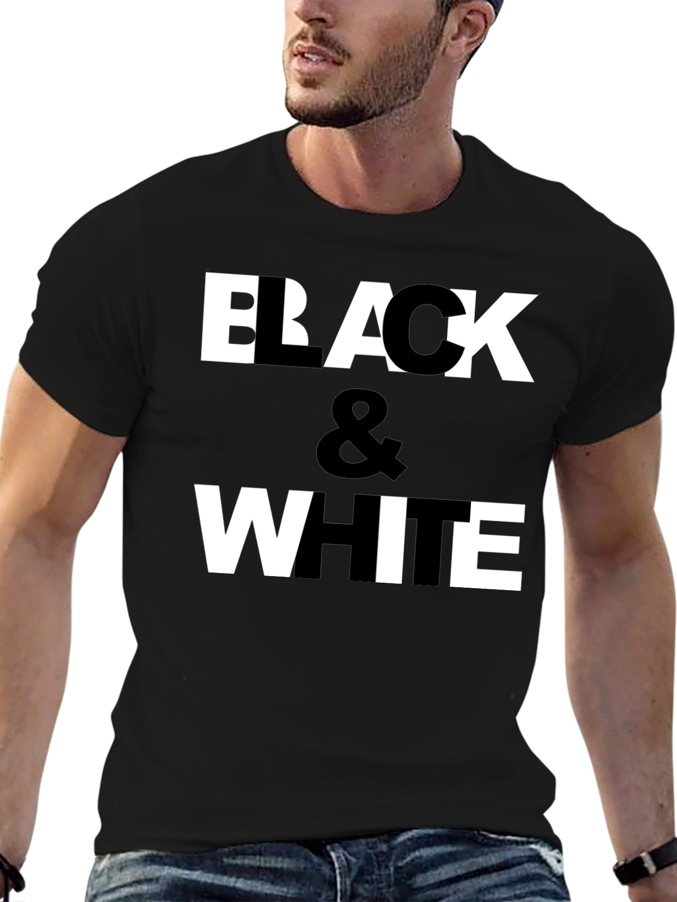 Black & White Graphic Print T-Shirt
