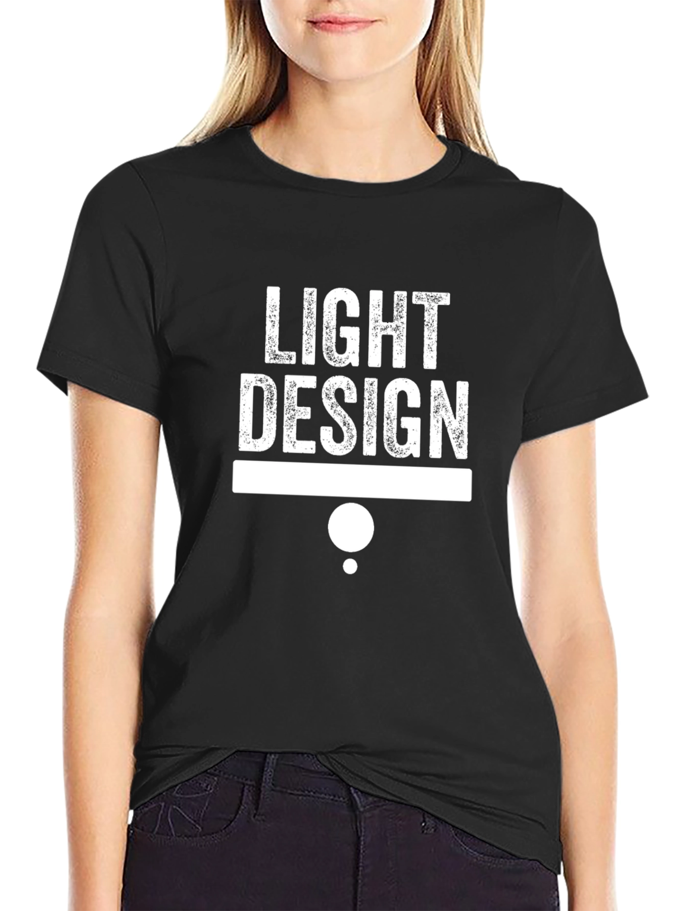 Light Design Graphic Print Black T-Shirt