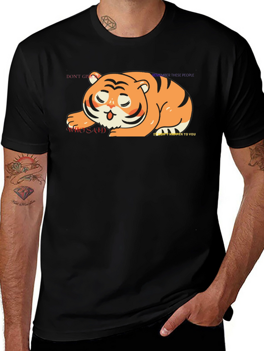 Cute Tiger Graphic Tee - Unisex Black T-Shirt