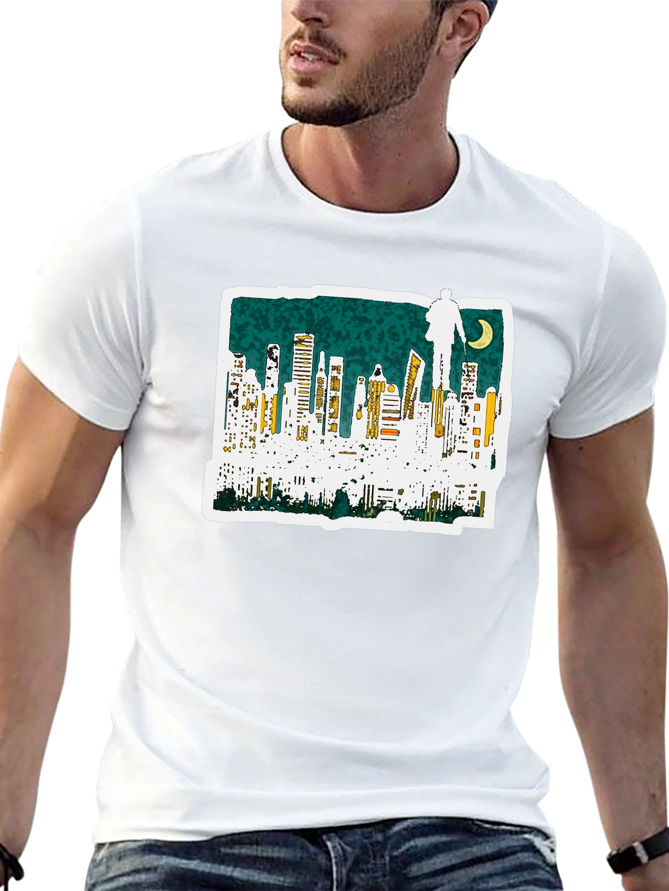 Cityscape Graphic Black T-Shirt