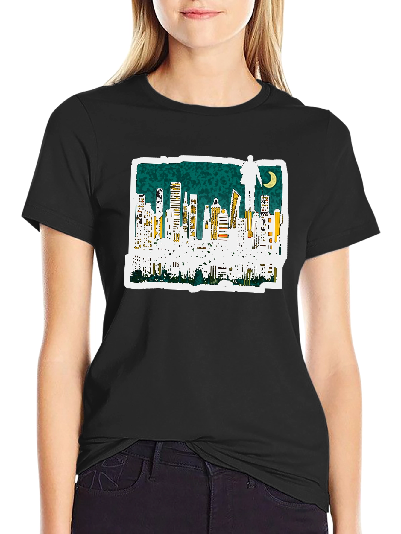 Cityscape Graphic Black T-Shirt