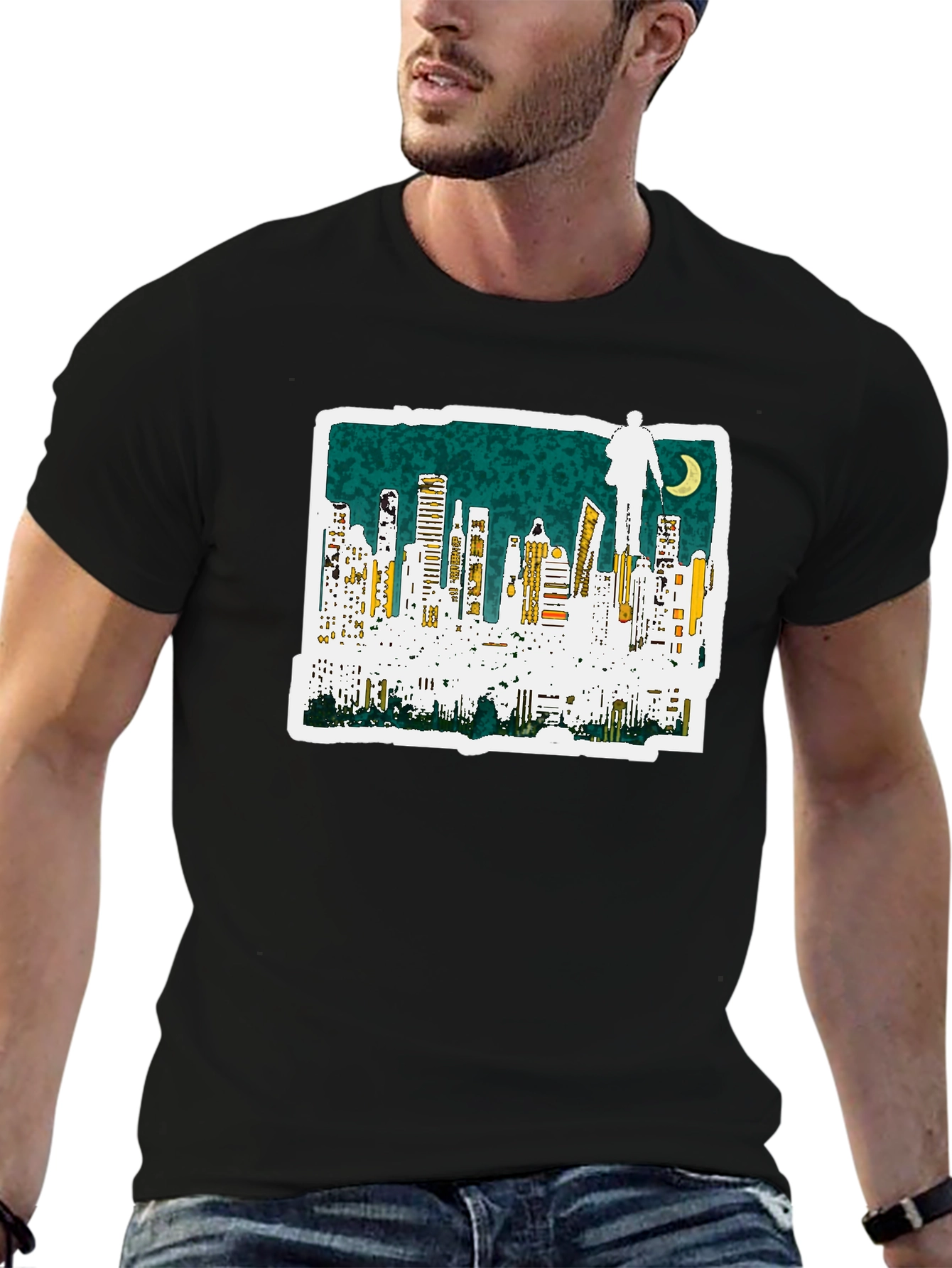 Cityscape Graphic Black T-Shirt