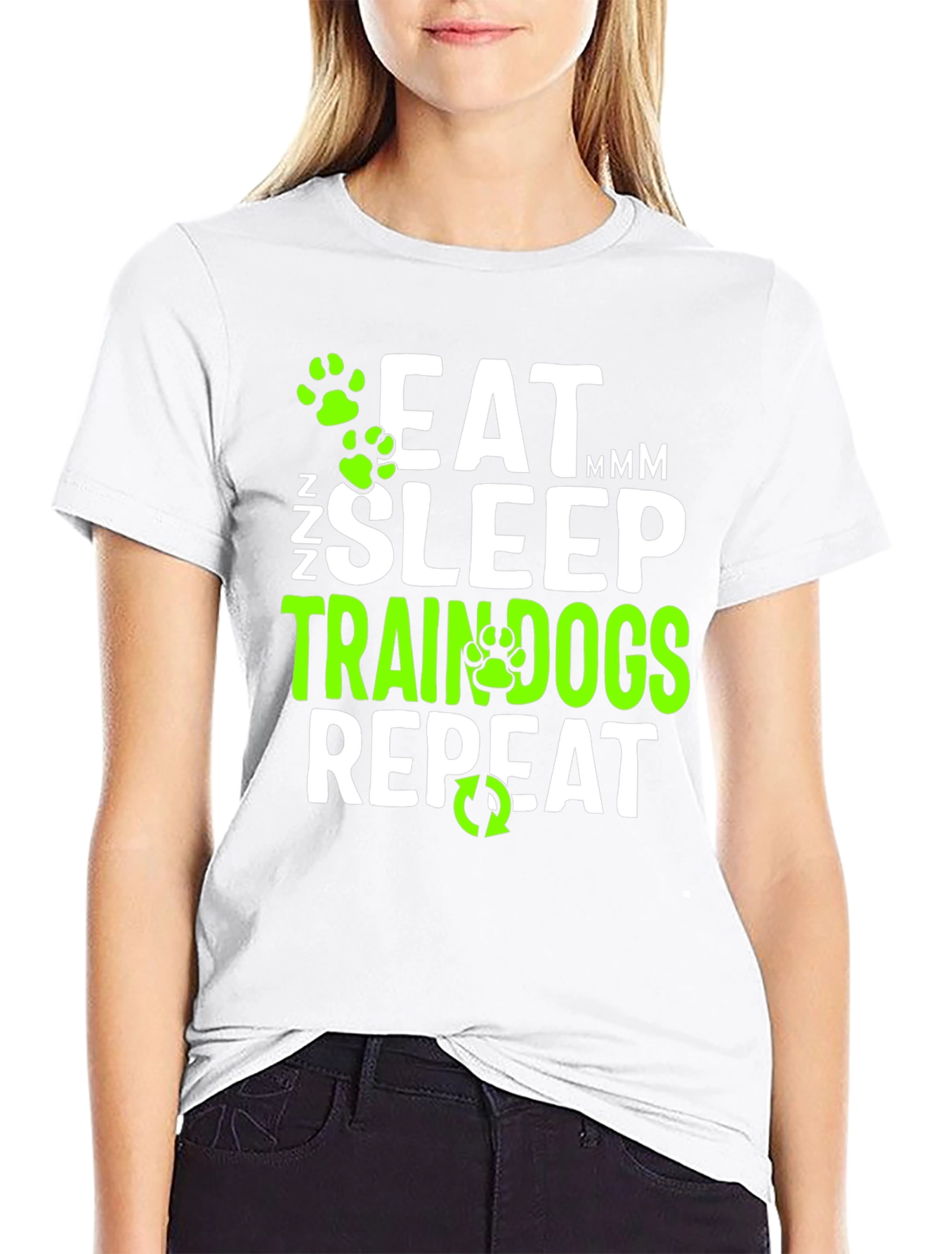 Eat Sleep Train Dogs Repeat Graphic T-Shirt