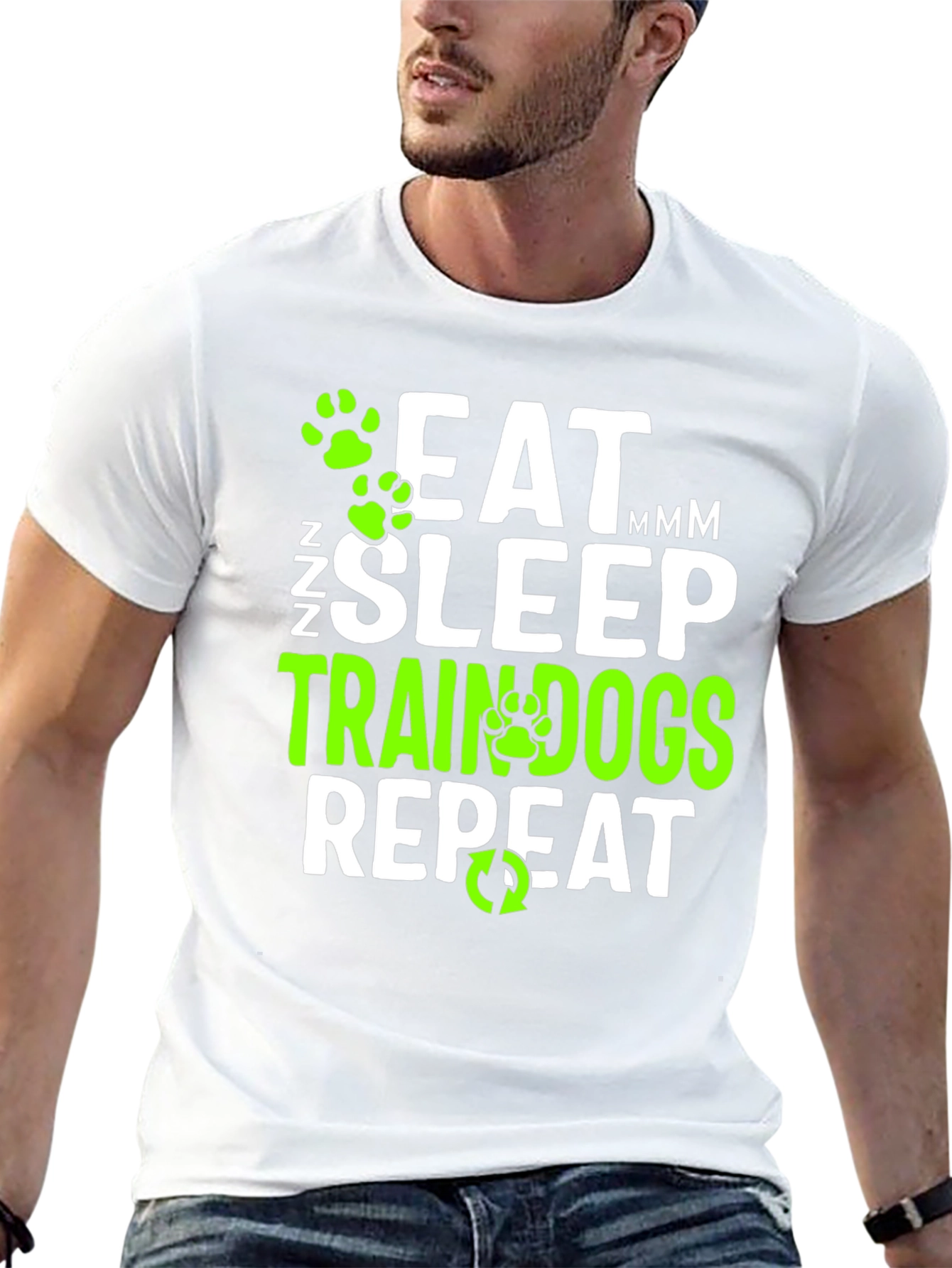 Eat Sleep Train Dogs Repeat Graphic T-Shirt