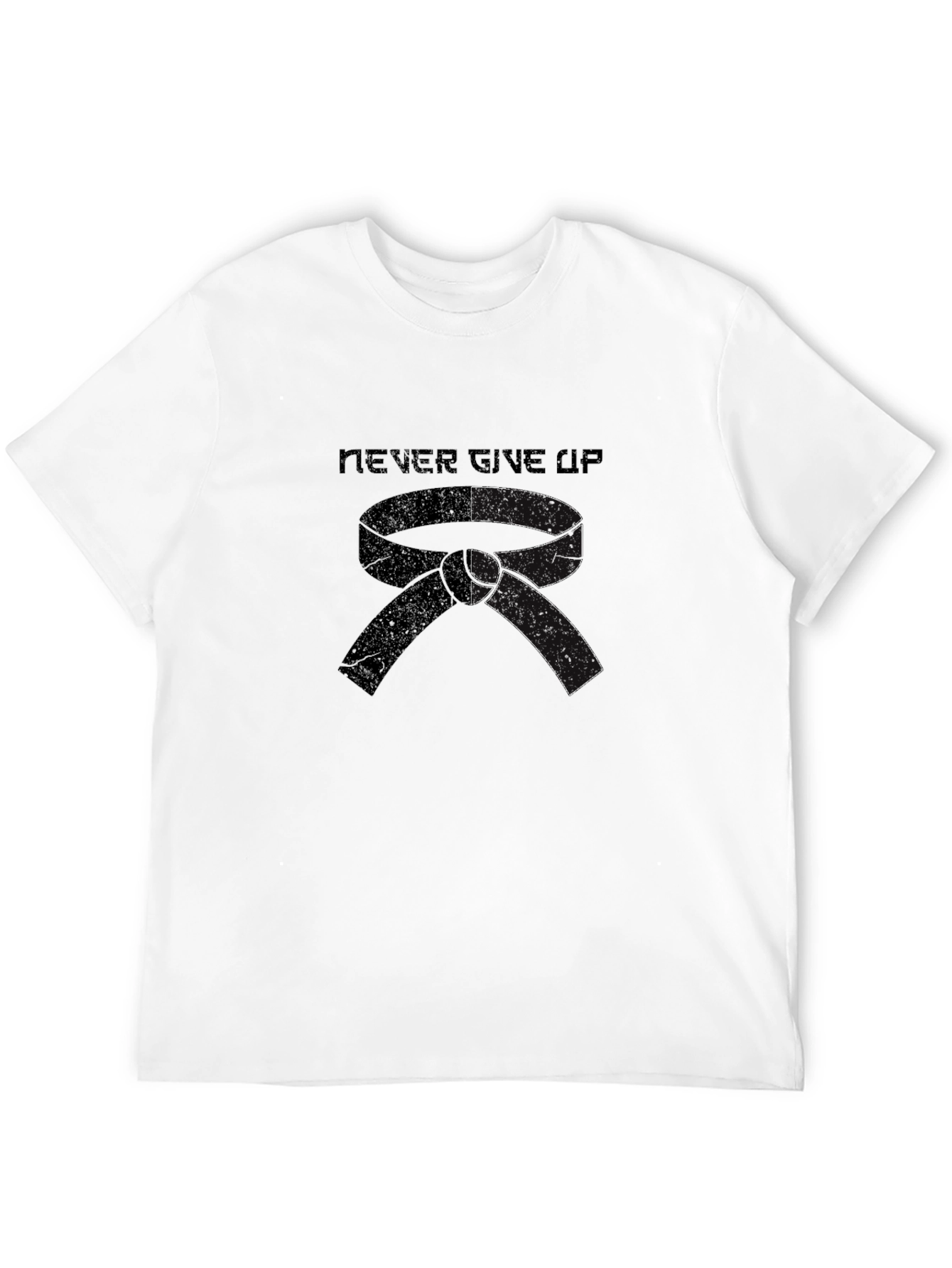 Never Give Up Martial Arts Black Belt T-Shirt