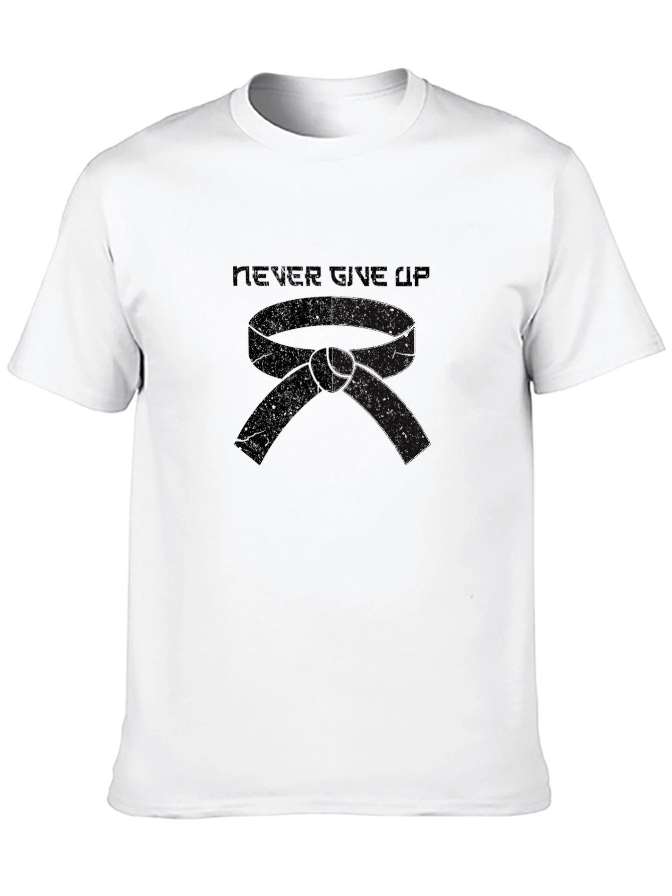Never Give Up Martial Arts Black Belt T-Shirt