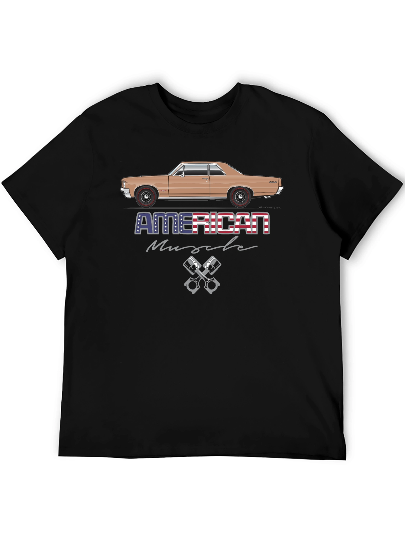 American Muscle Car Graphic Black T-Shirt