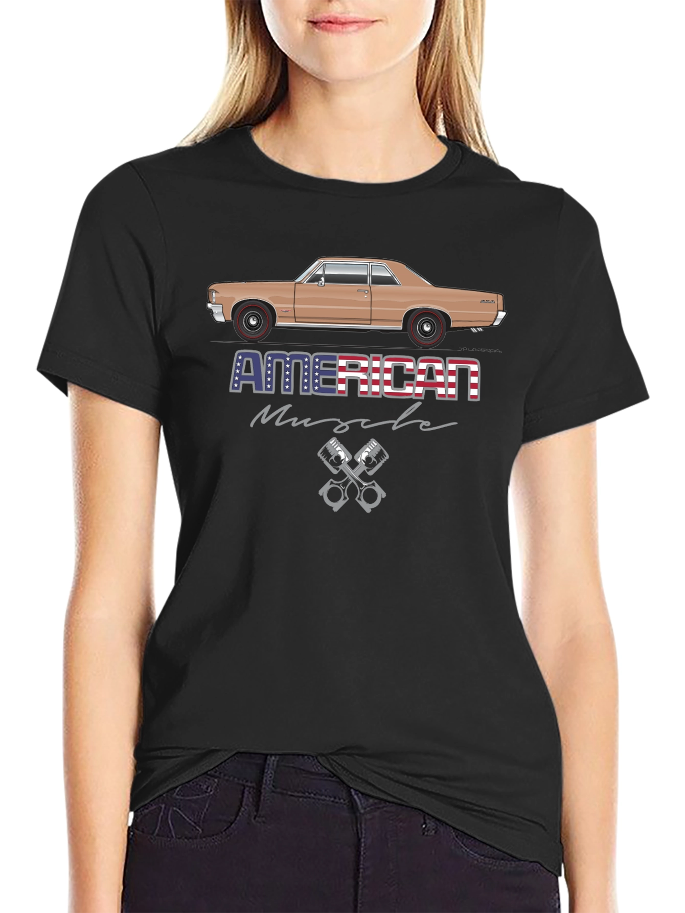 American Muscle Car Graphic Black T-Shirt