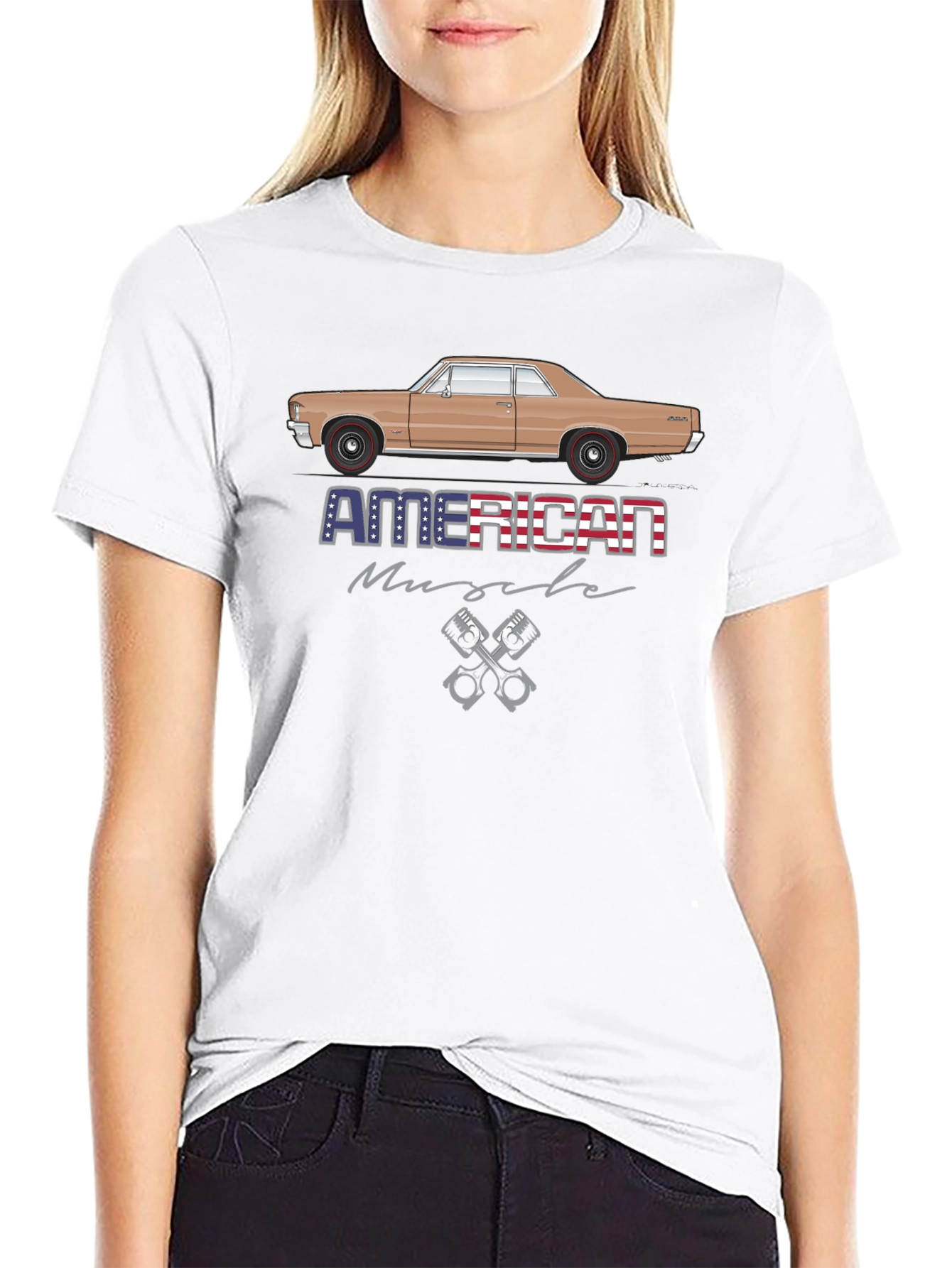 American Muscle Car Graphic Black T-Shirt