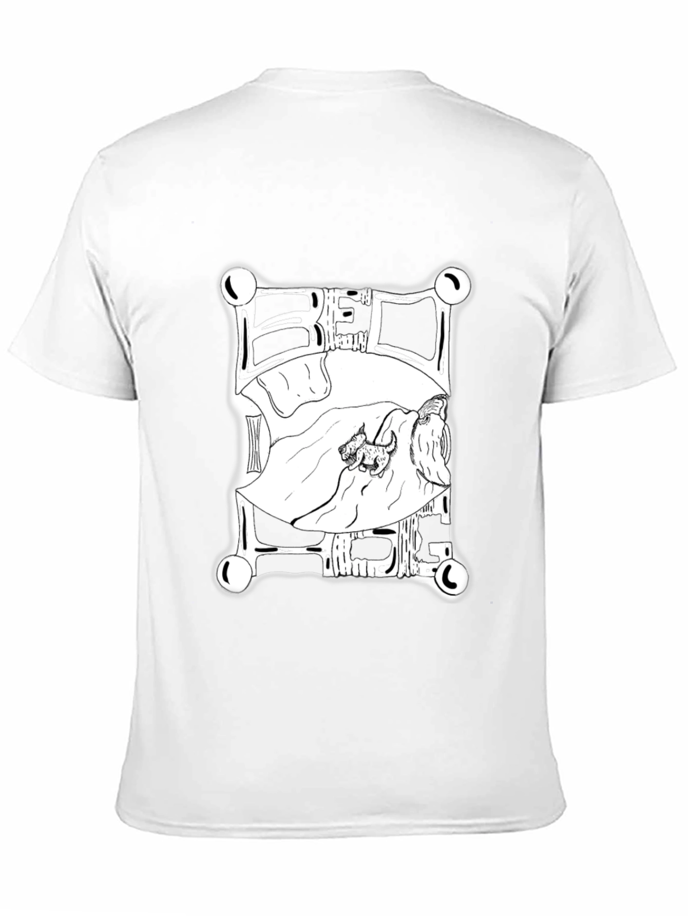 Dog in Bed Graphic T-Shirt - Black