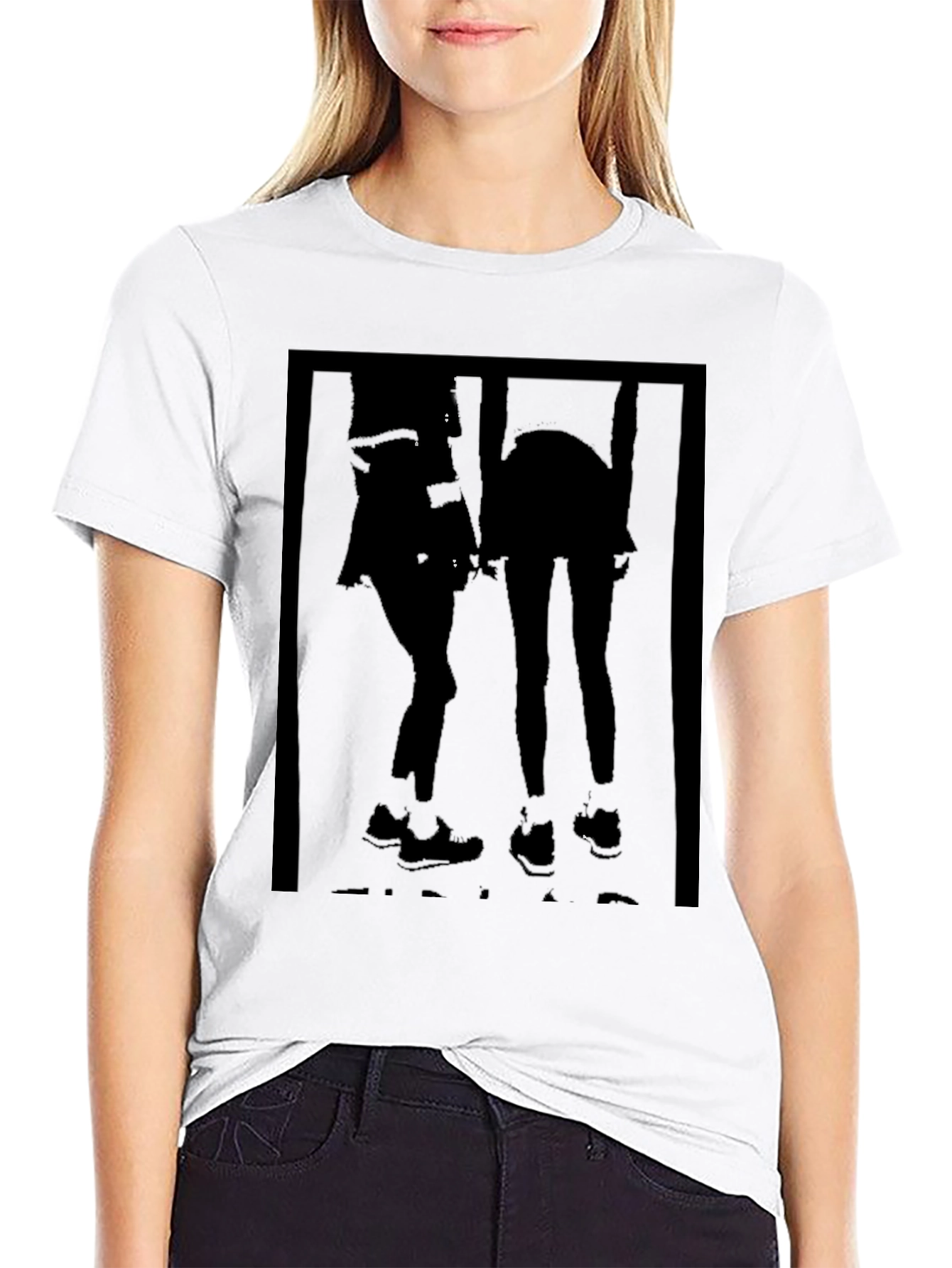 Black Graphic Tee - Silhouette Duo