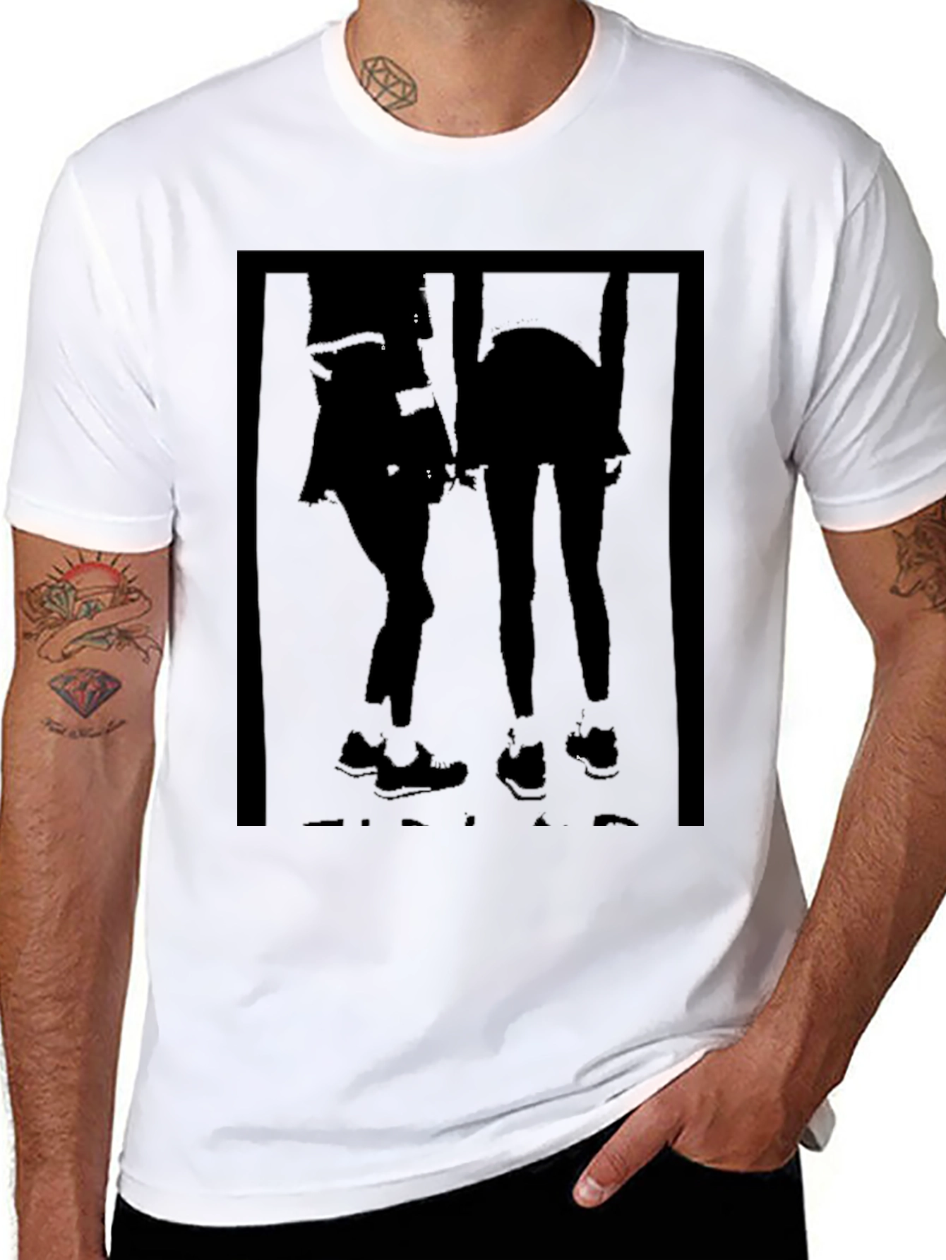 Black Graphic Tee - Silhouette Duo