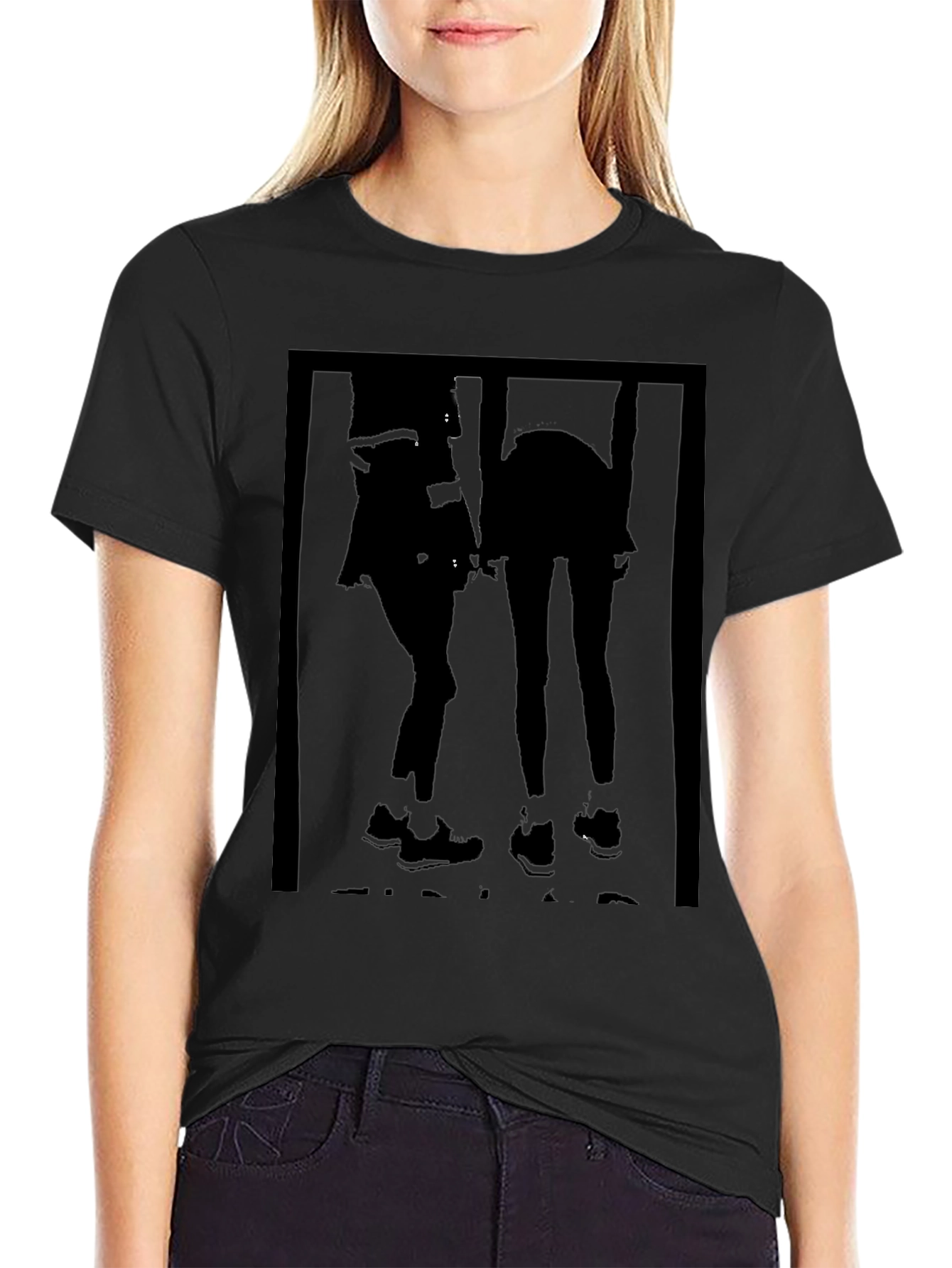 Black Graphic Tee - Silhouette Duo