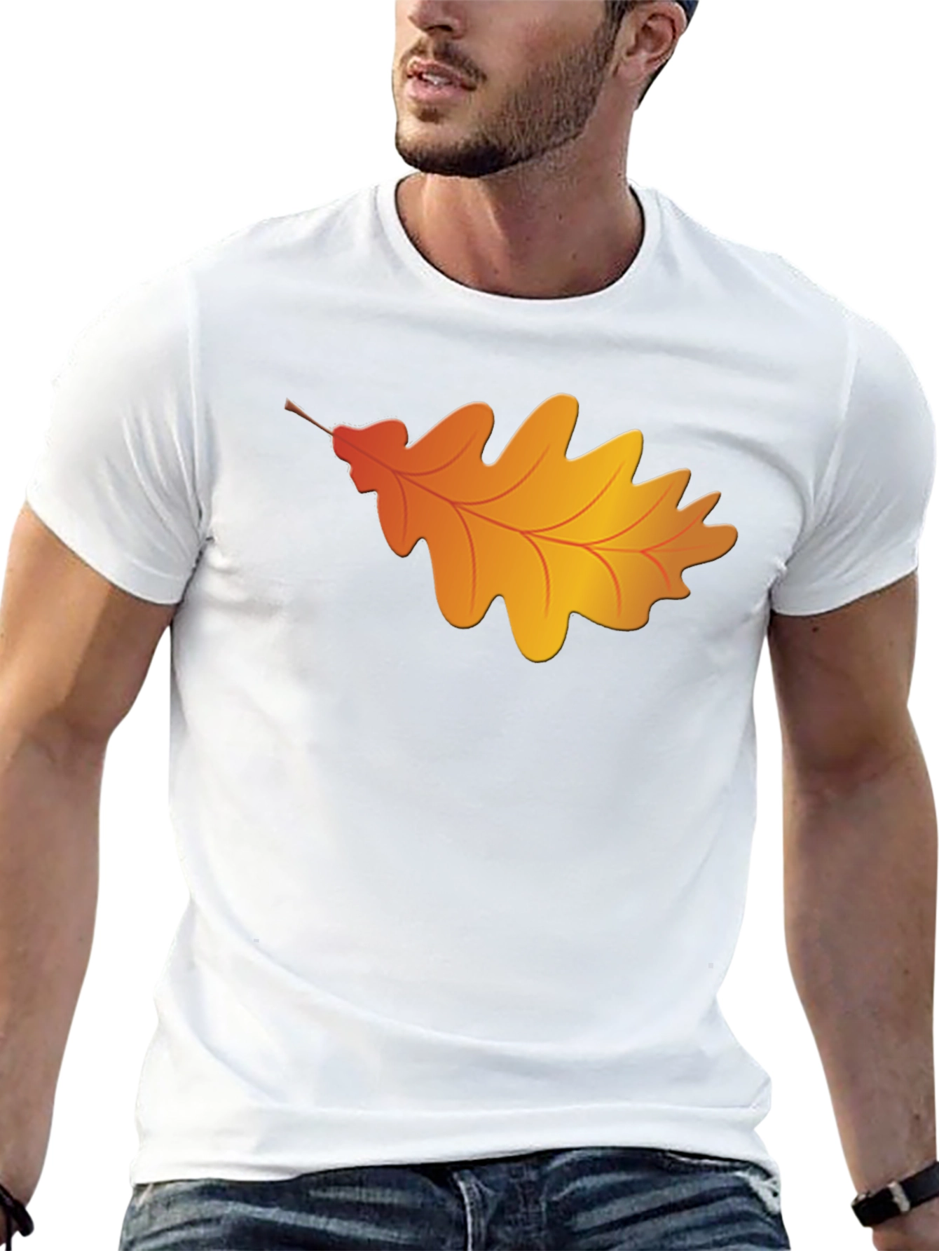 Autumn Leaf Graphic T-Shirt - Classic Black