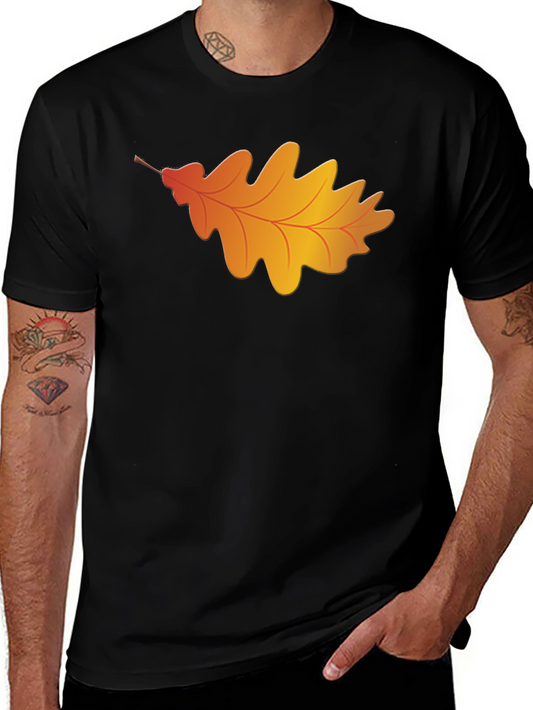 Autumn Leaf Graphic T-Shirt - Classic Black
