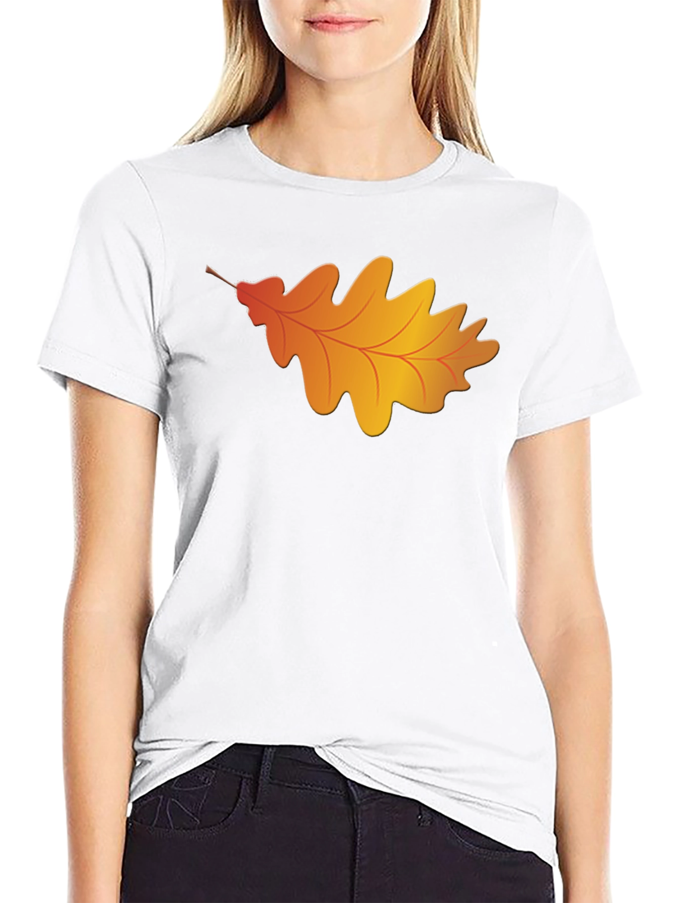 Autumn Leaf Graphic T-Shirt - Classic Black