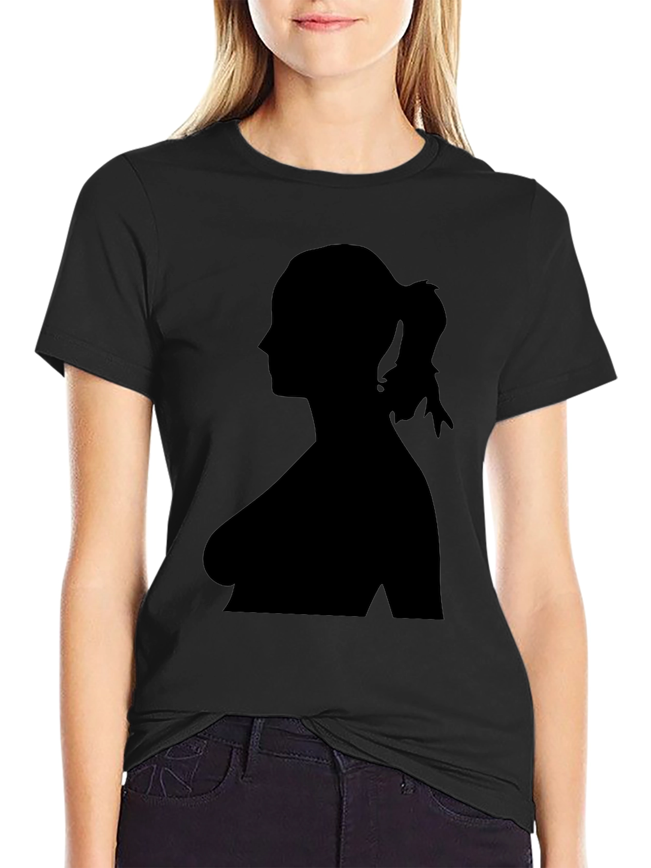 Silhouette Woman Graphic Tee - Classic Black T-Shirt